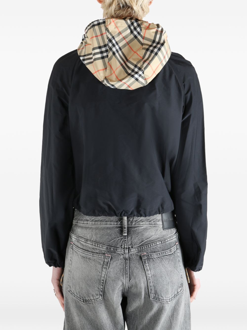 Cropped Black Jacket with Hood
