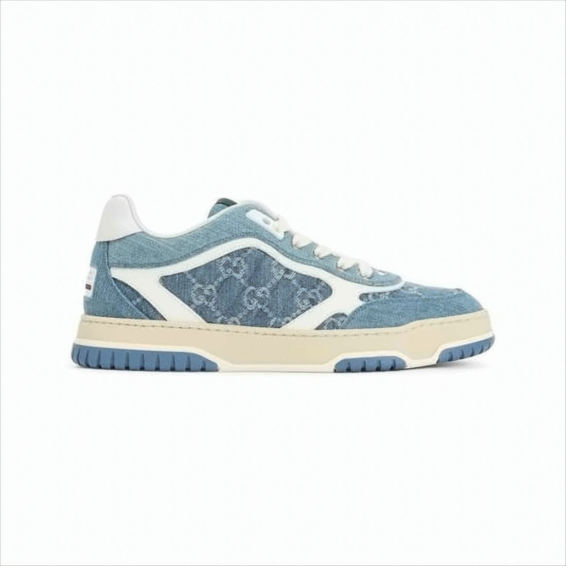 Denim-Upper Sneakers with Signature Monogram