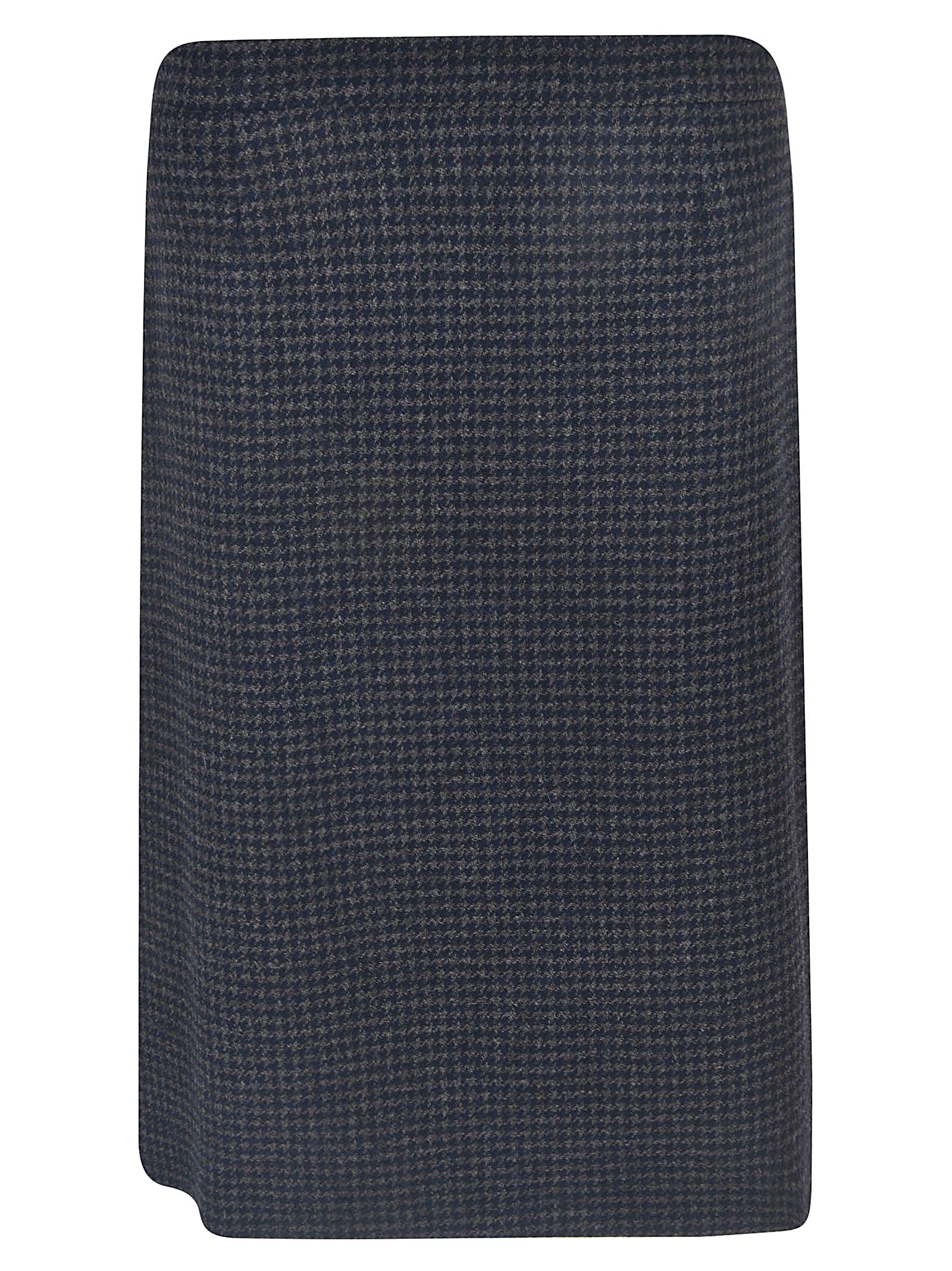Houndstooth Wool Mini Back Zipper Skirt