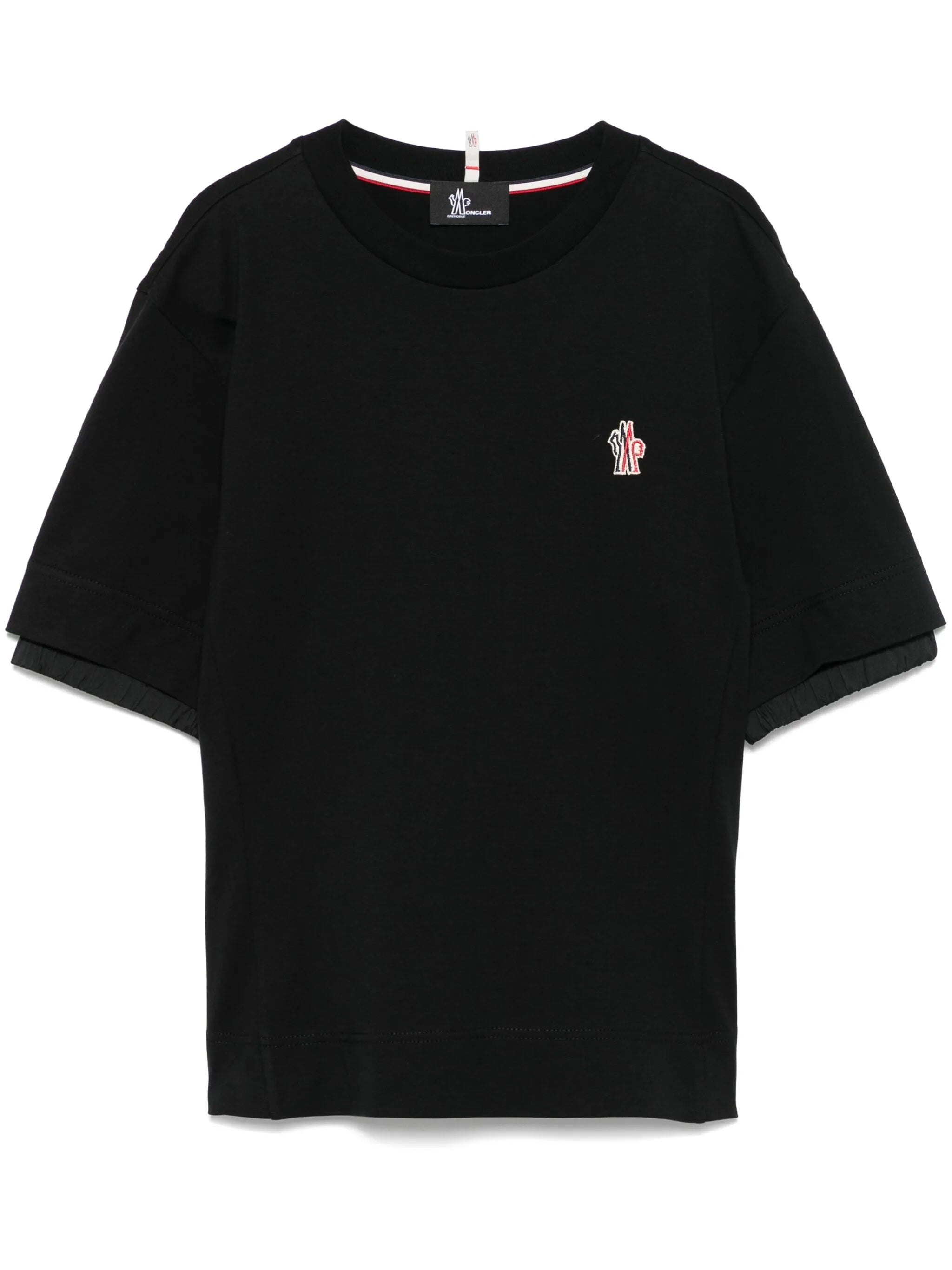 Black Cropped Cotton T-Shirt