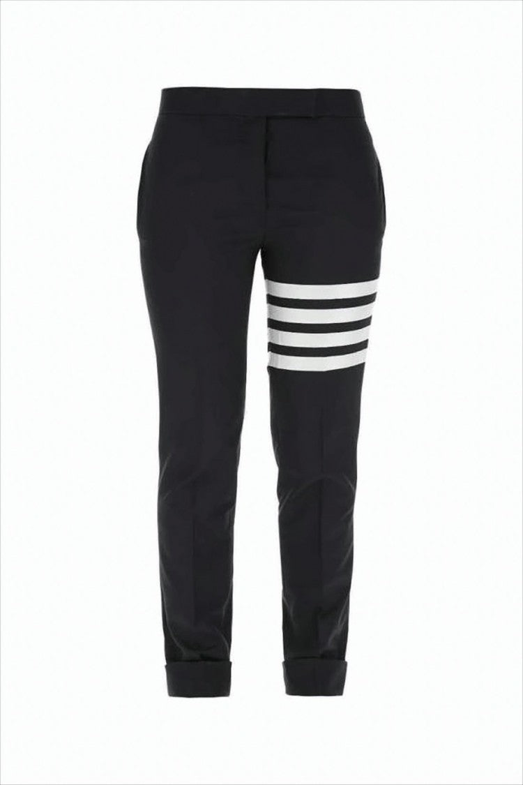 Straight Tailored Pants with Unique Stripe Detail