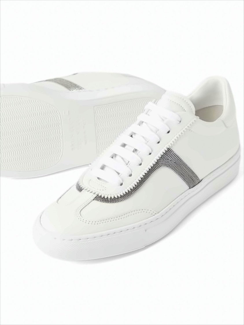 Low-Top Sneakers with Textured Grey Accents