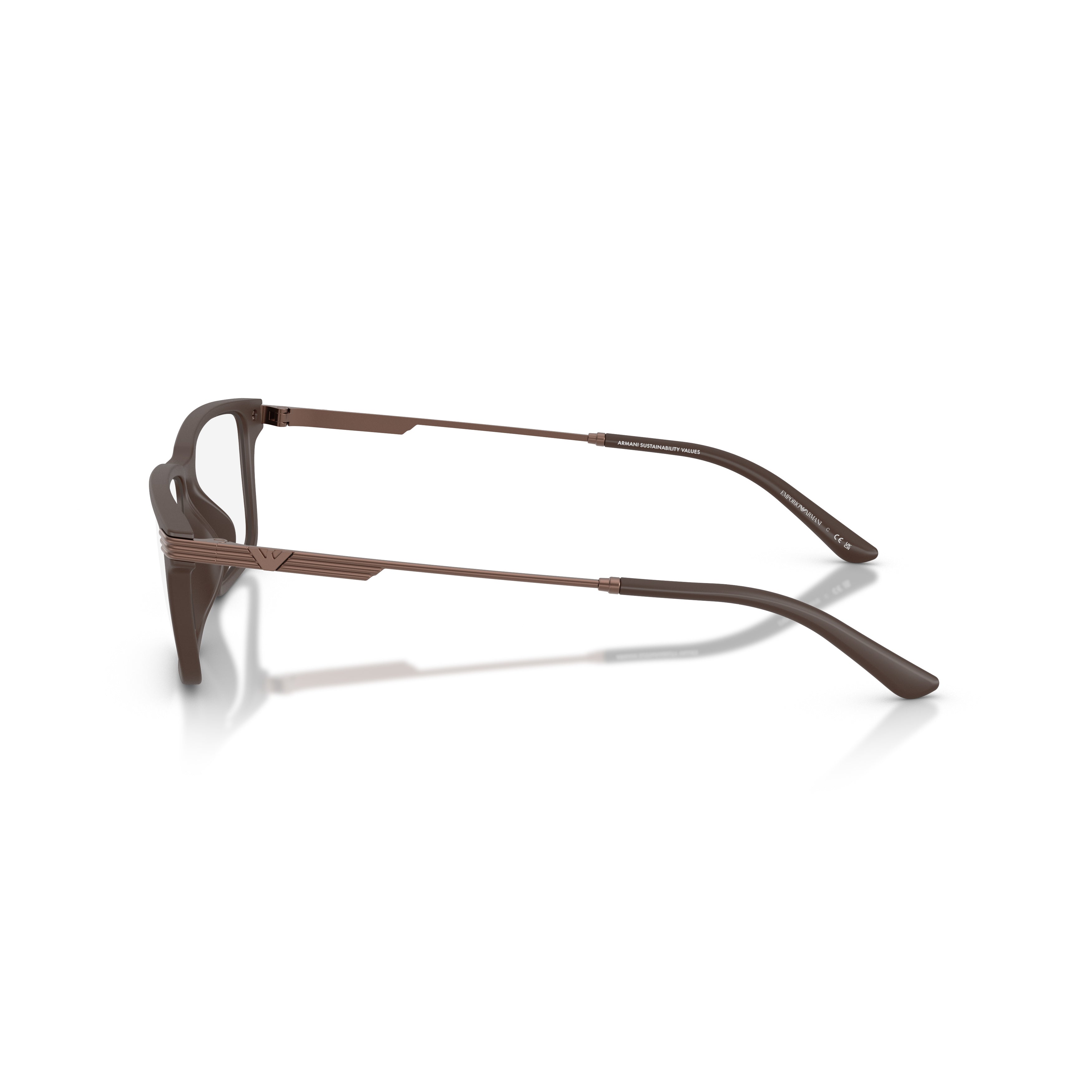 0ea3268u Rectangular Matte Finish Eyeglasses with Curved Temples