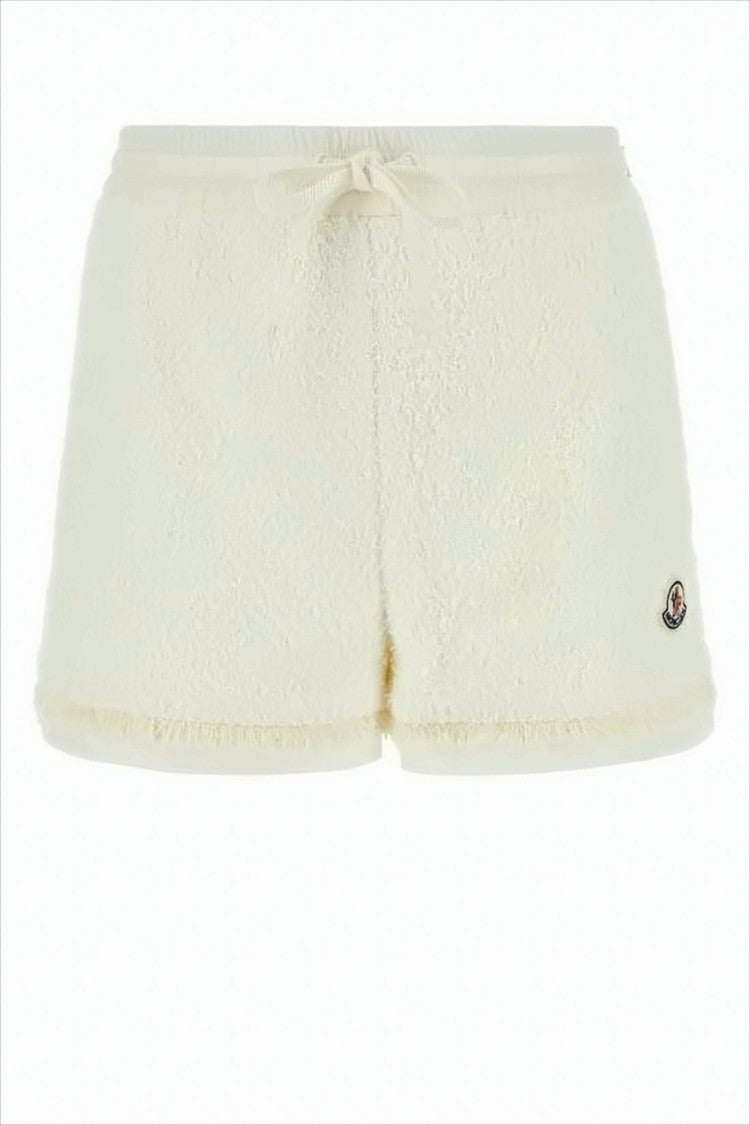 Textured Neutrals Shorts with Fringe Hem Detail