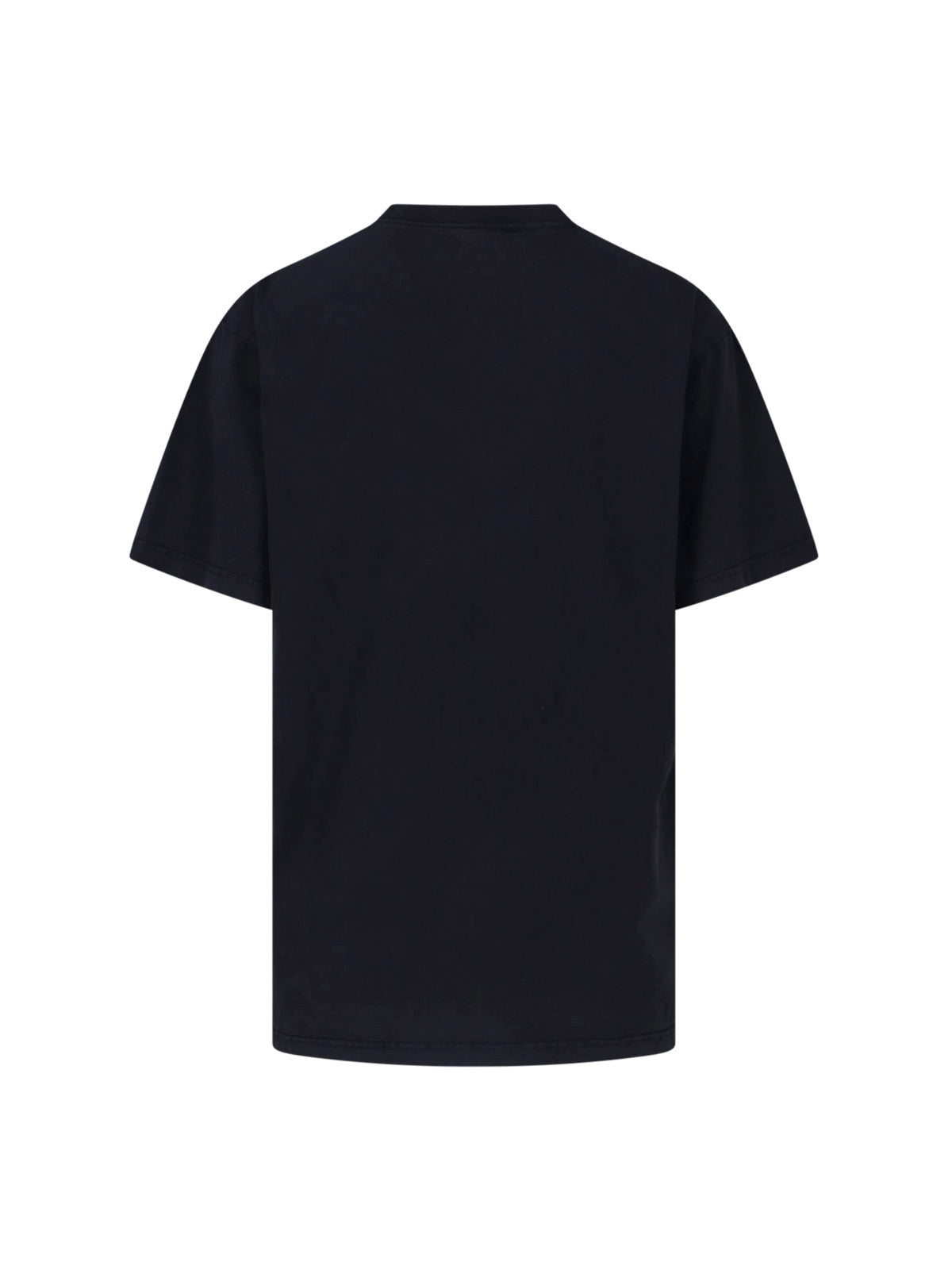 Black Cotton T-Shirt With Tone-On-Tone Embroidered Logo