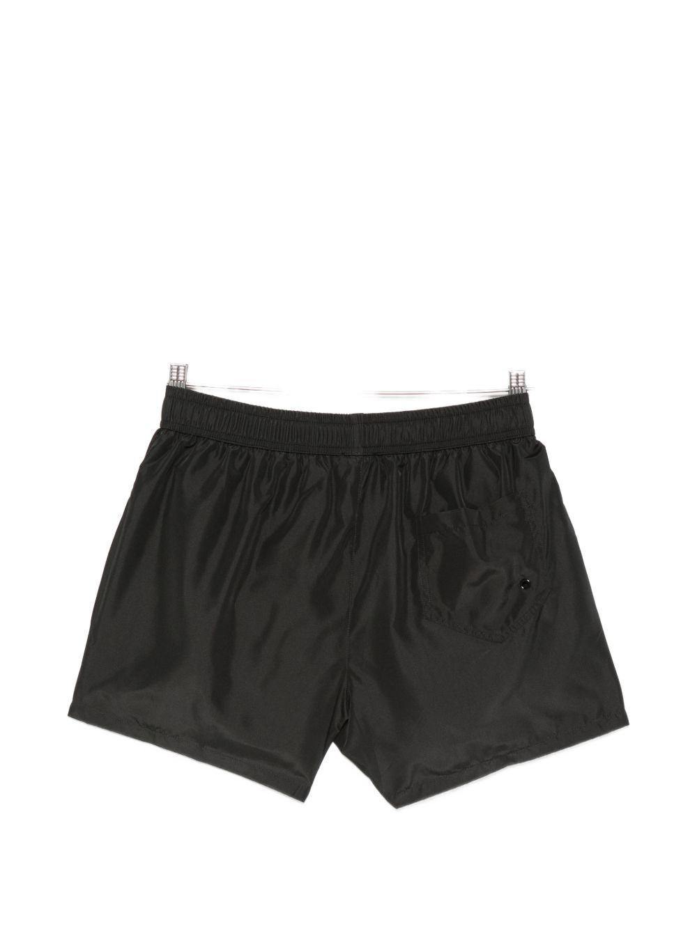 Black Logo Print Drawstring Swim Shorts