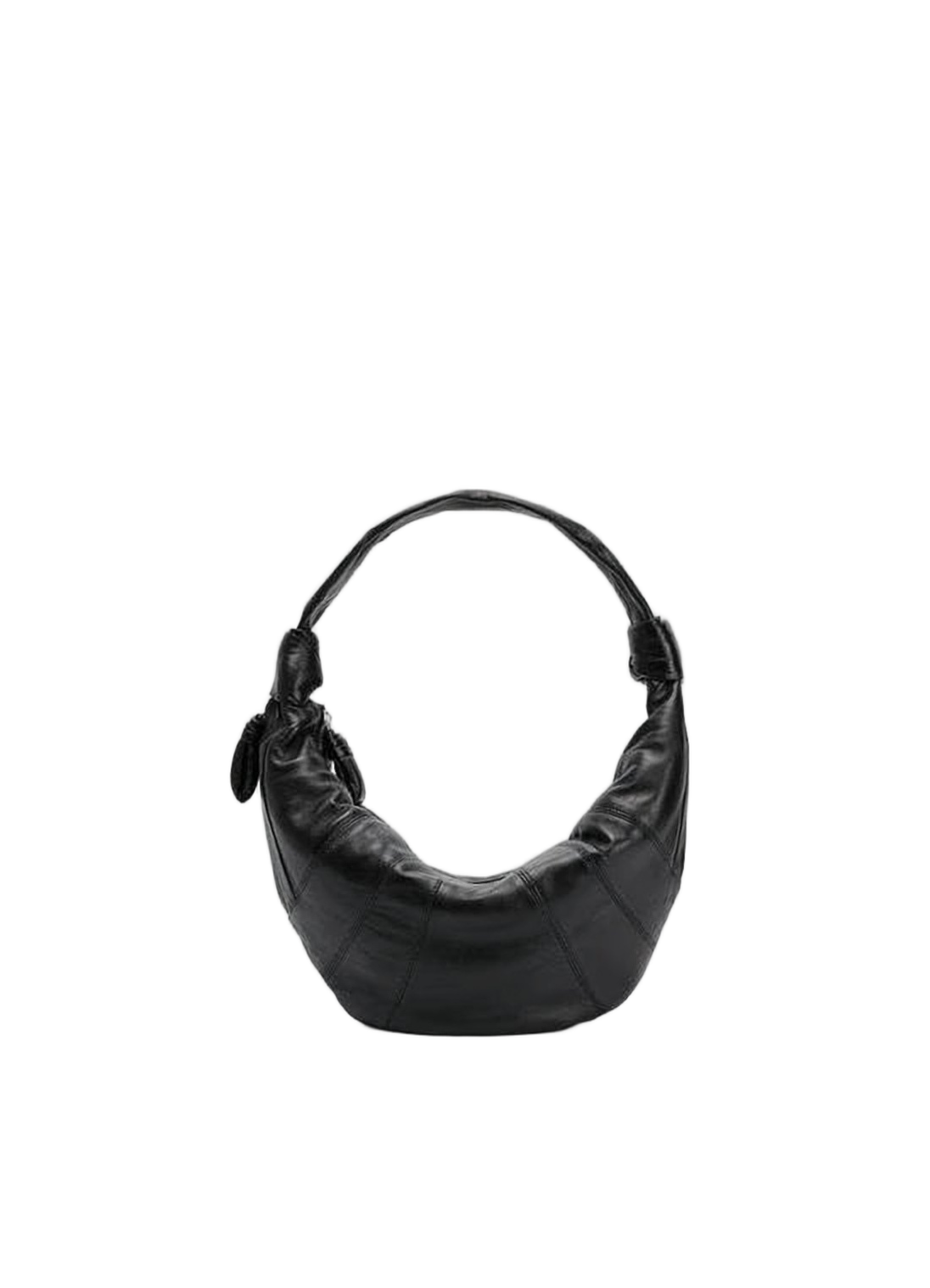 Crescent-Shaped Shoulder Bag With Knotted Strap Details