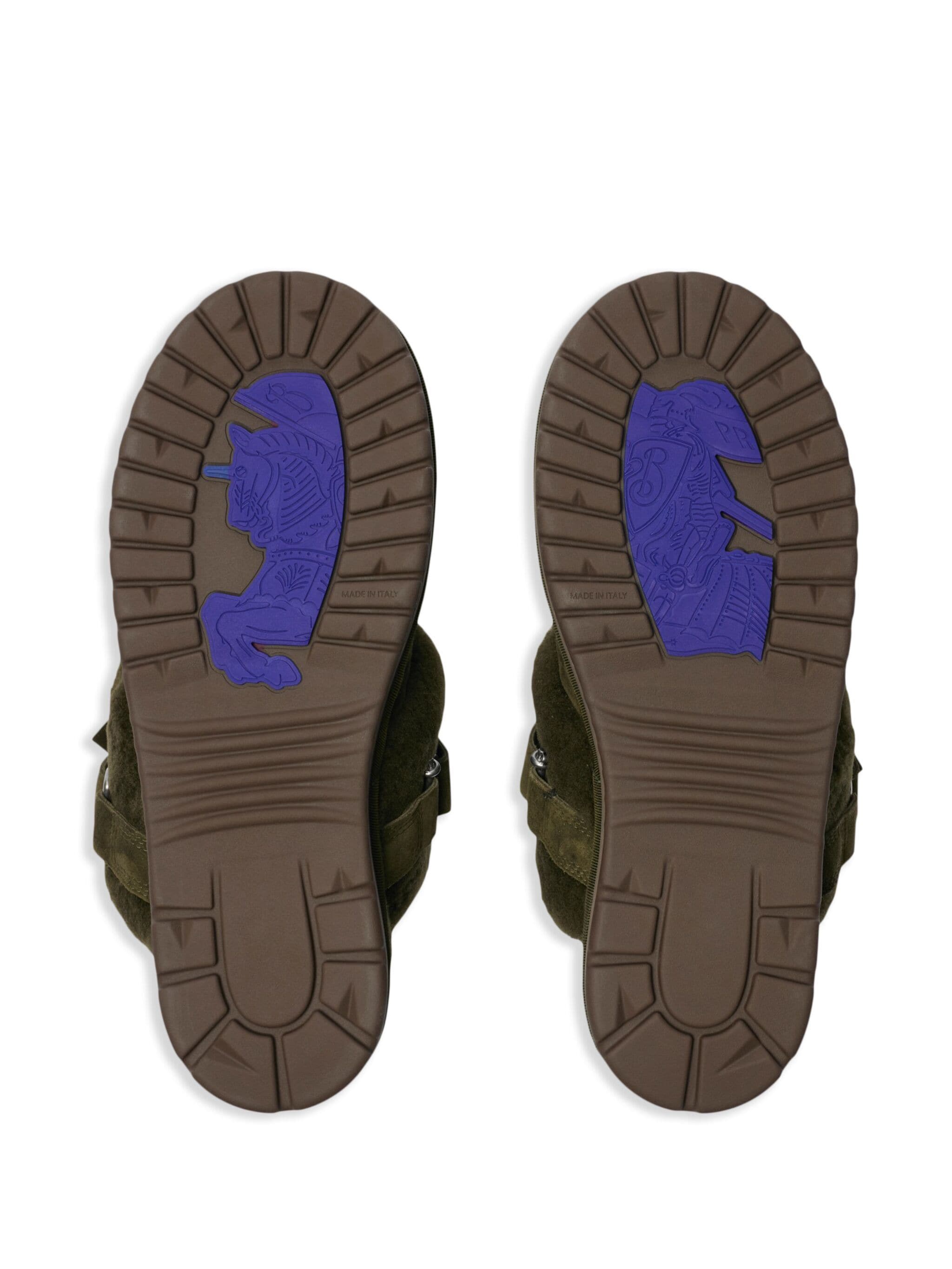 Chubby Suede Shearling Buckle Mules