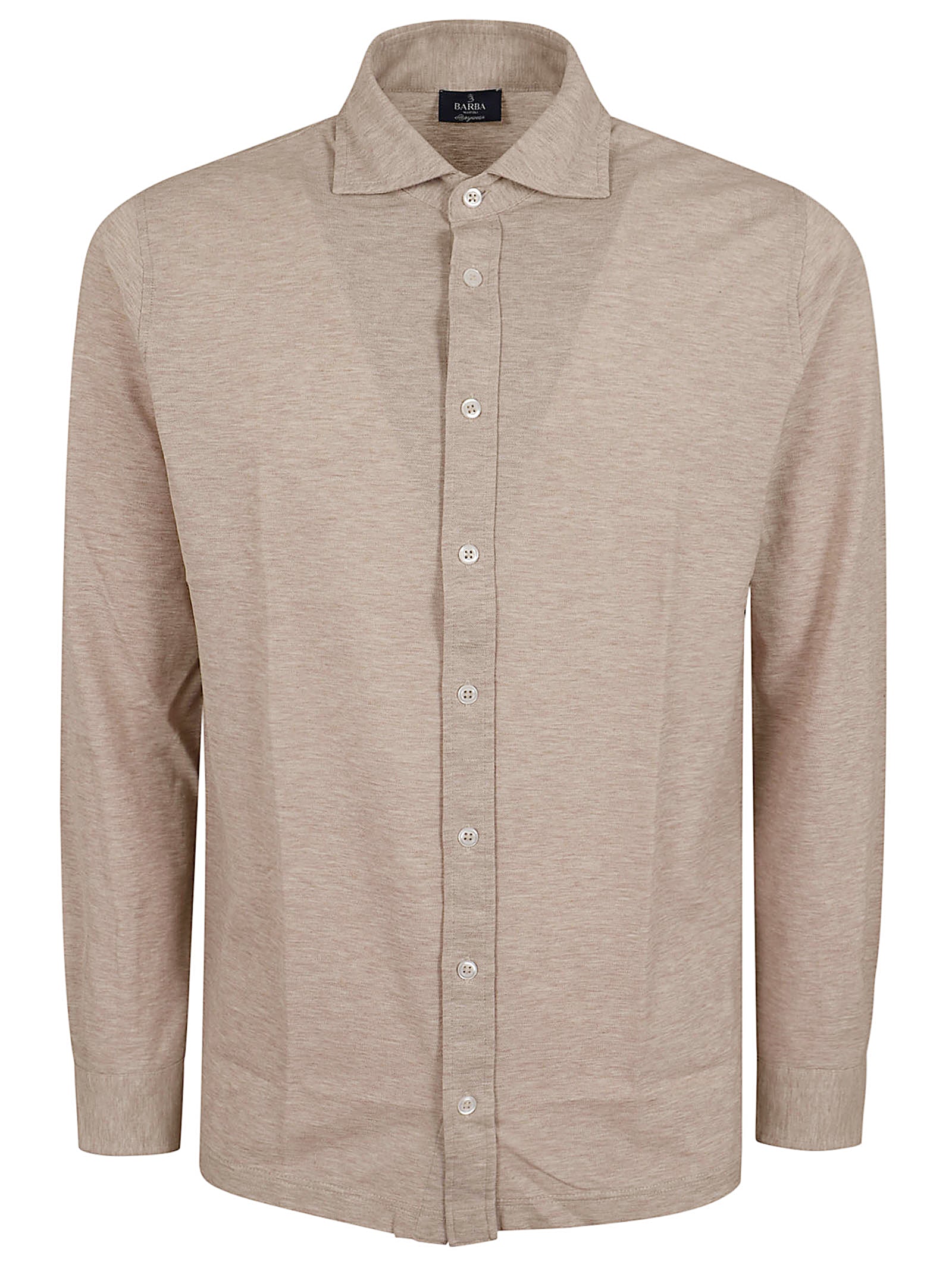 Beige Oversized Shirt with Classic Collar