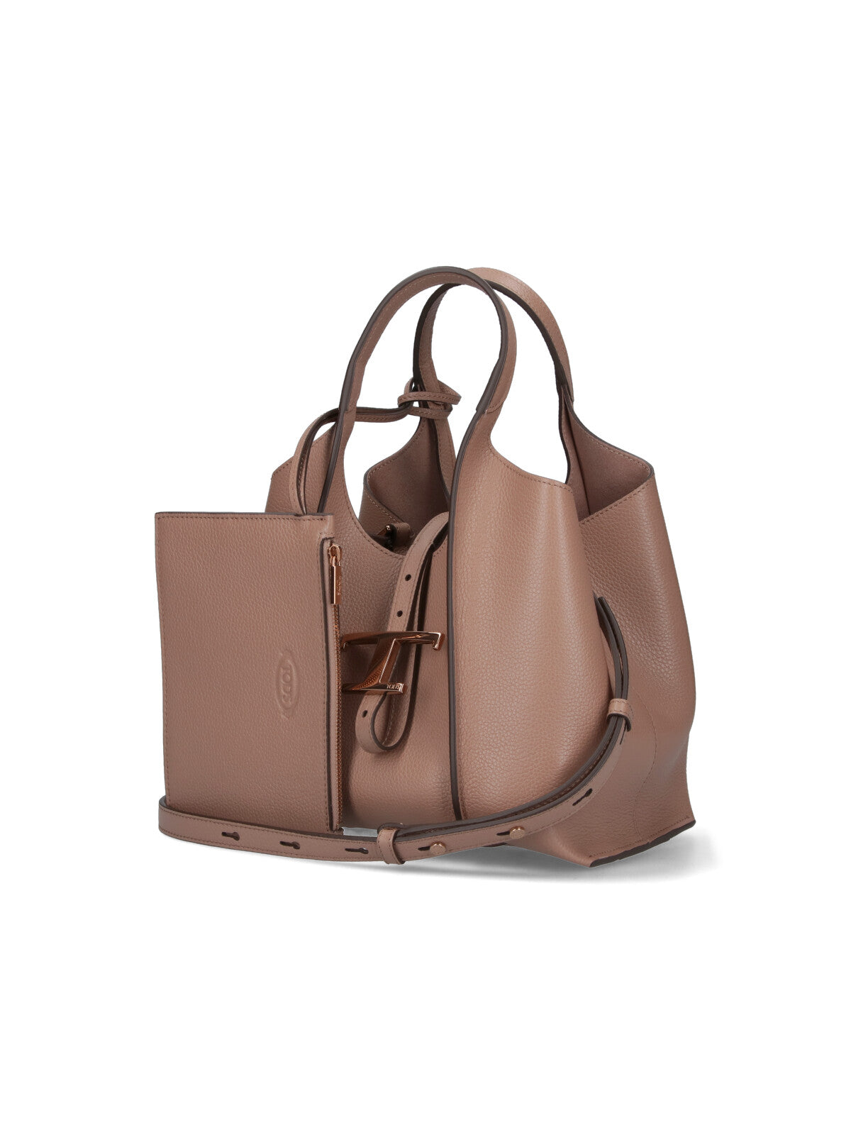 Small Textured Leather Tote Bag
