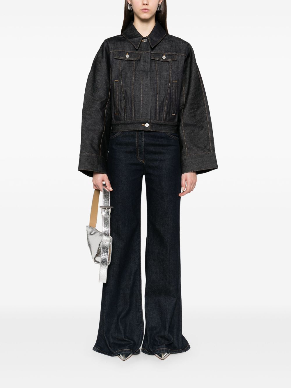 Cropped Indigo Denim Jacket