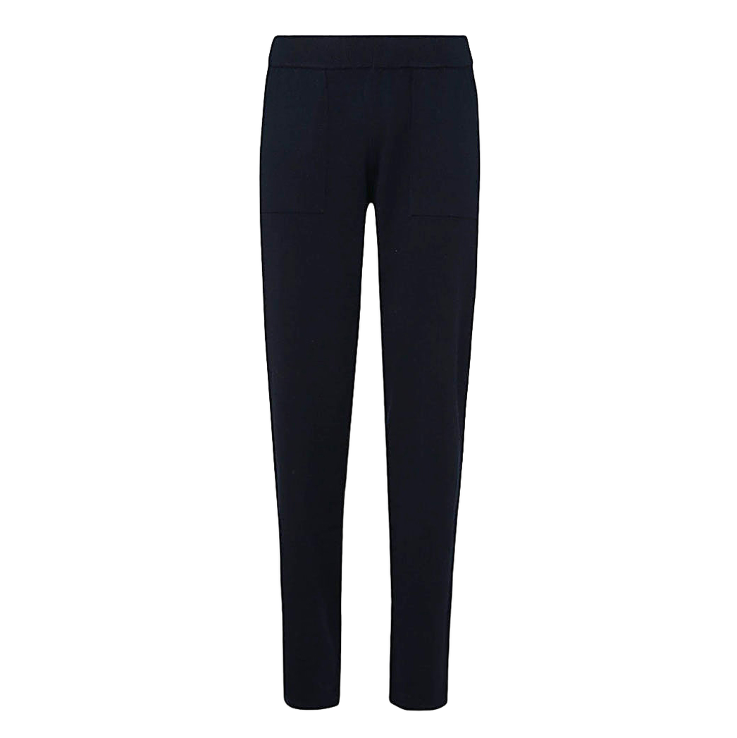 Slim Tapered Trousers with Elastic Waistband and