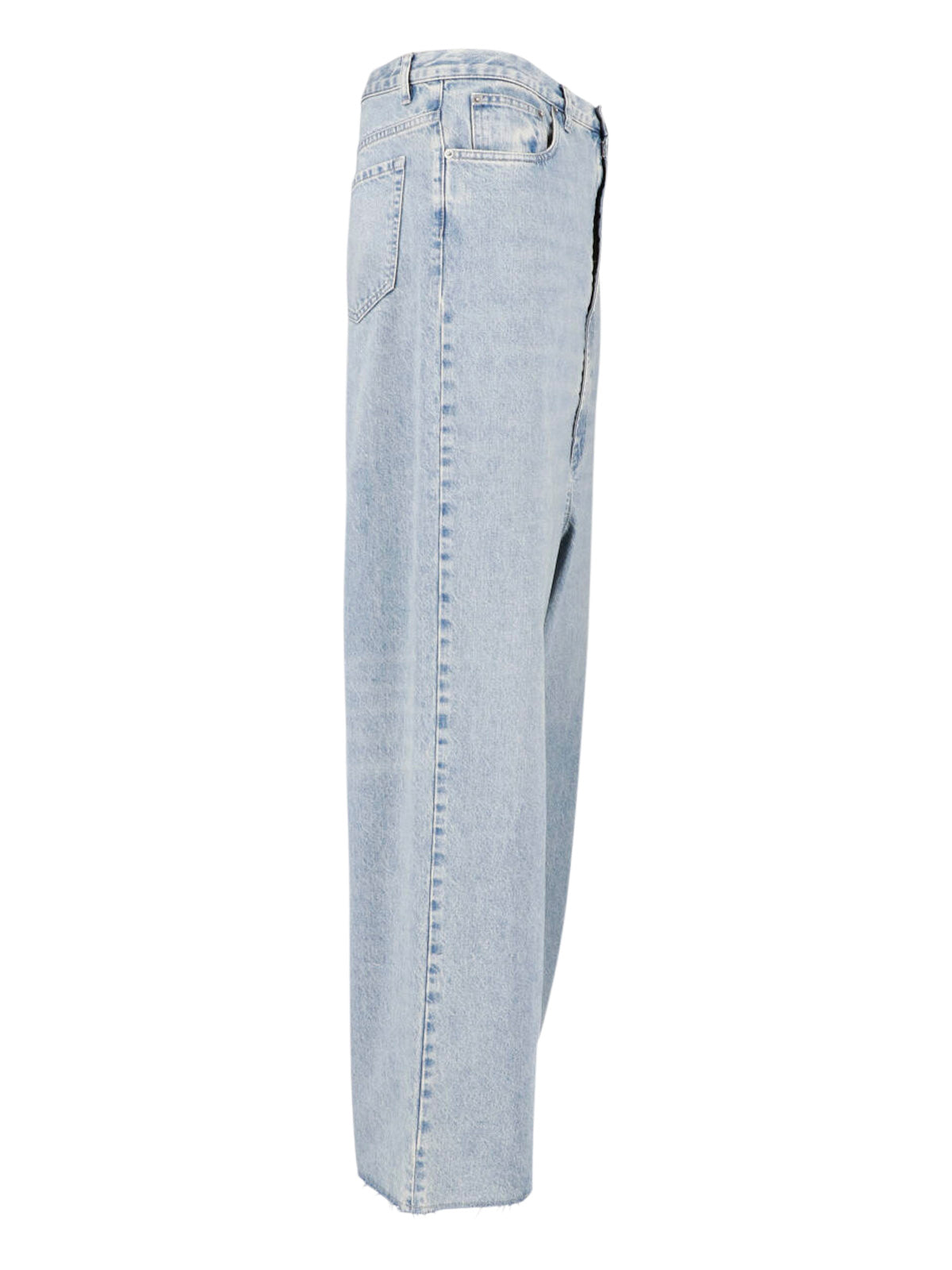 Blue Four Stitches Wide-Leg Denim Jeans