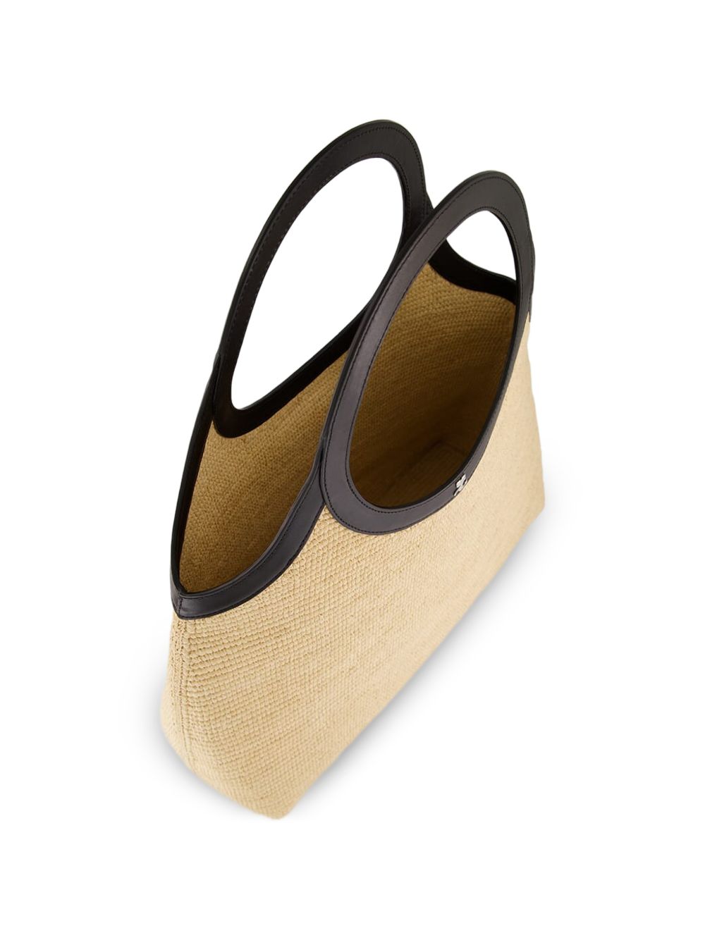 Trapezoidal Handbag with Circular Cut-out Handles