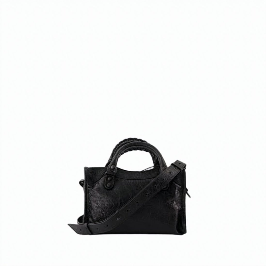 Textured Lambskin Mini Shoulder Bag with Edgy Elements