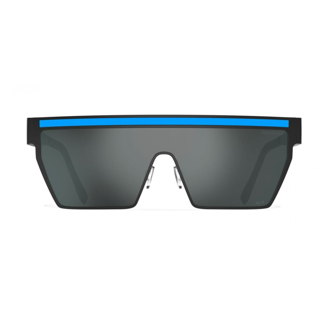 Bf980 Highlighter 01 Bold Rectangular Shield Sunglasses with Modern Blue Accents