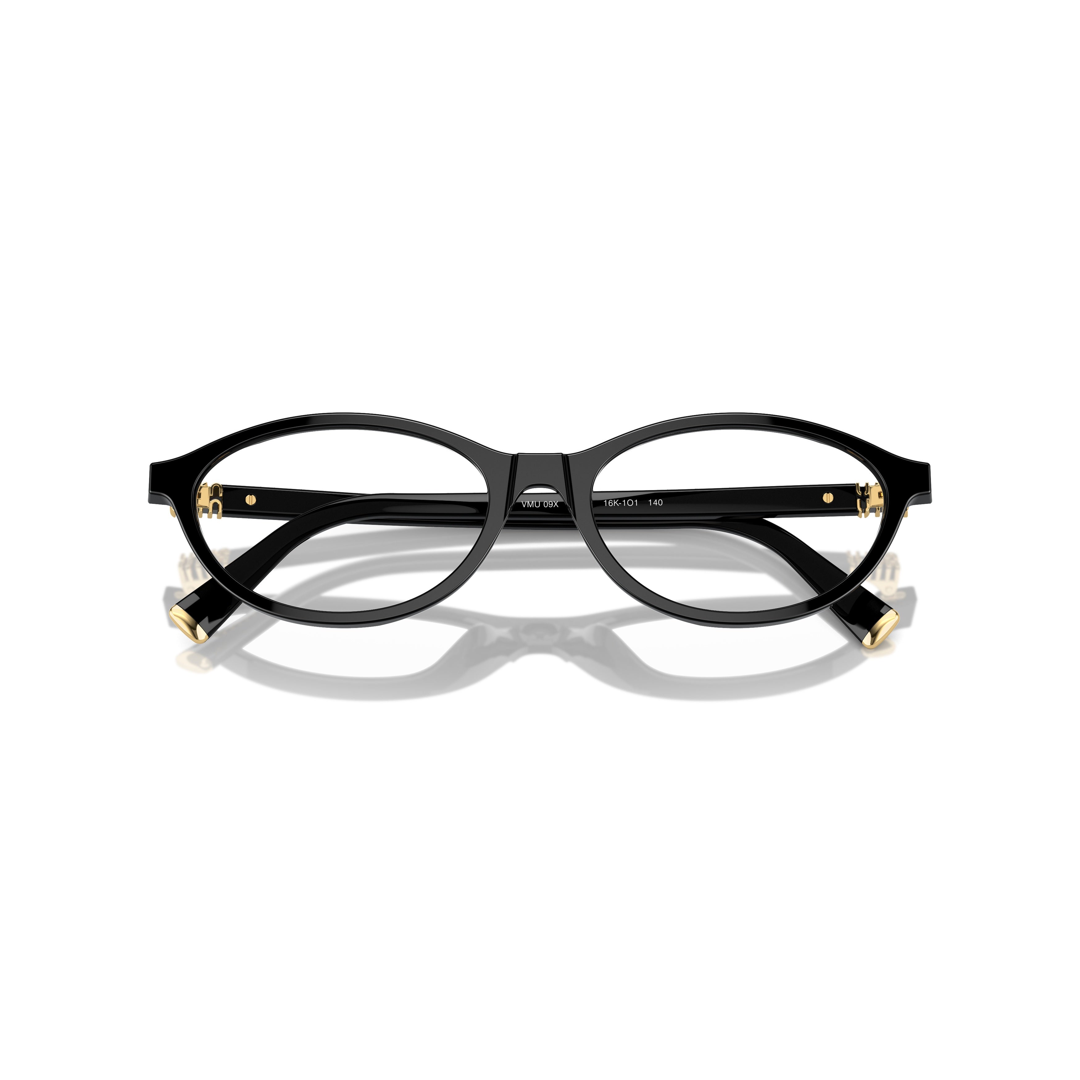 0mu 09xv Oval Black Acetate Eyeglasses