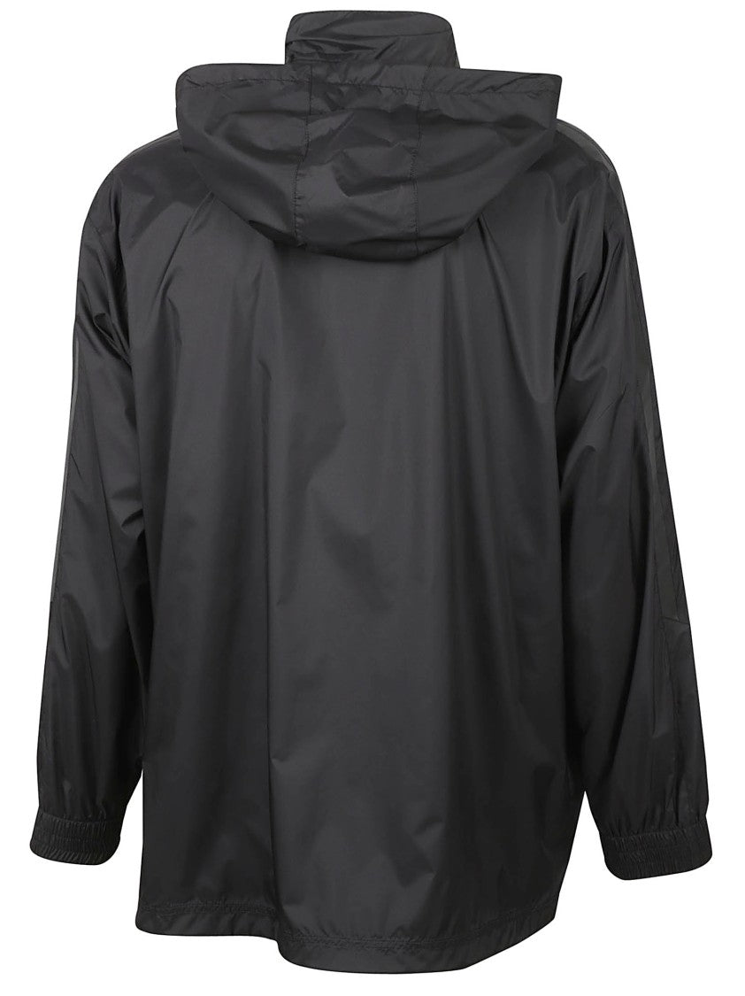 Relaxed Fit Black Coat With Hood