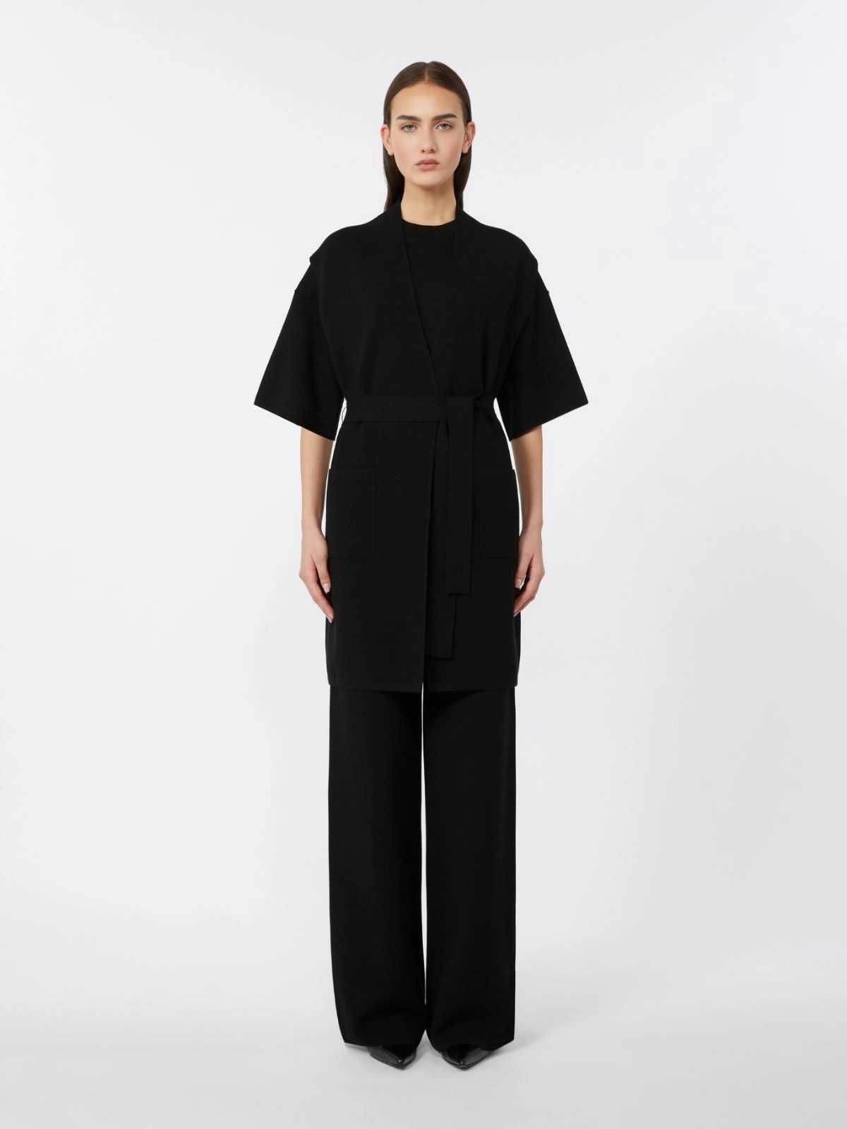 Tailored Black Vest With V-Neckline