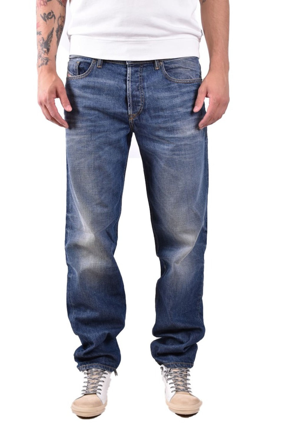 Denim Jeans With Classic Fit And Durable Construction