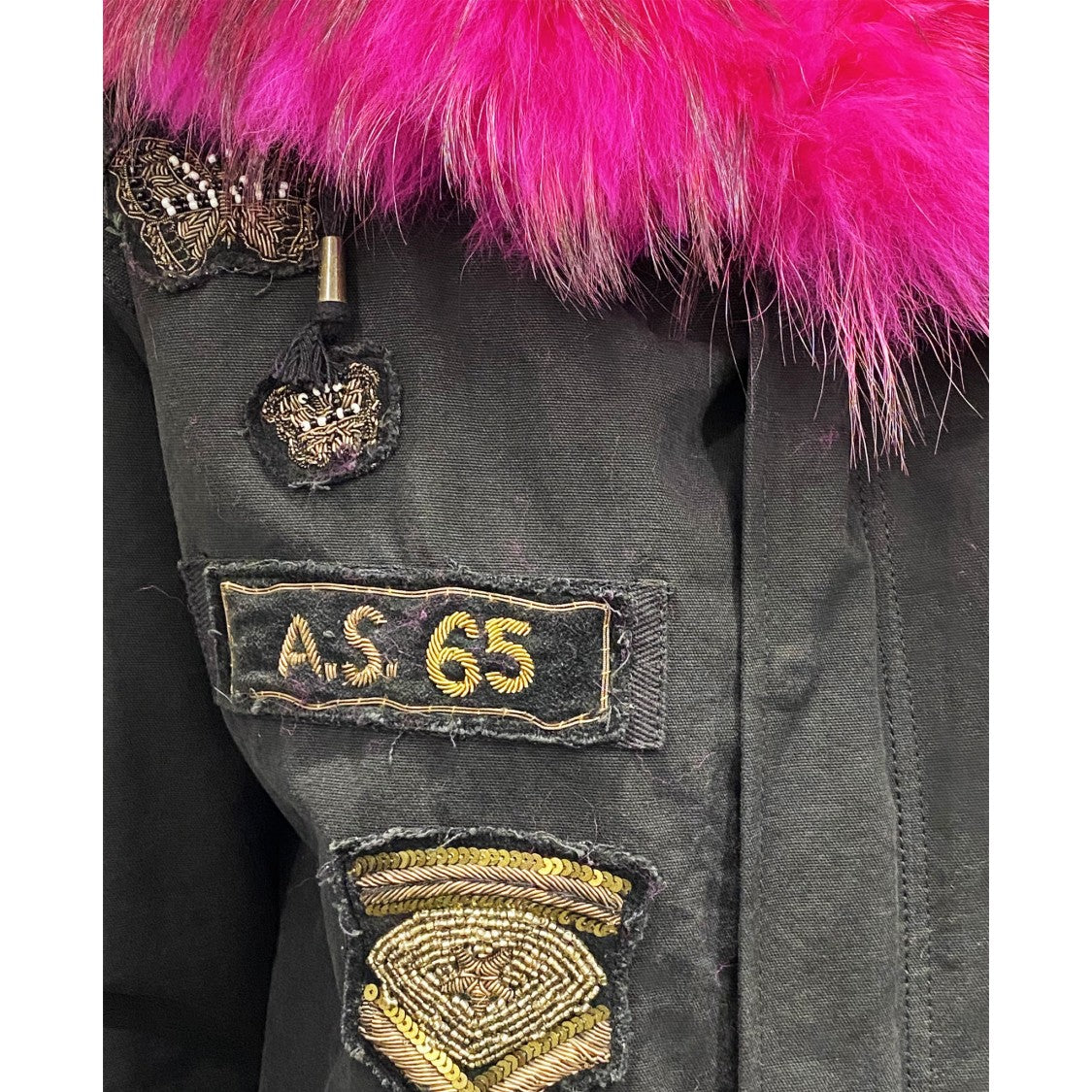 Canvas Embellished Parka Jacket