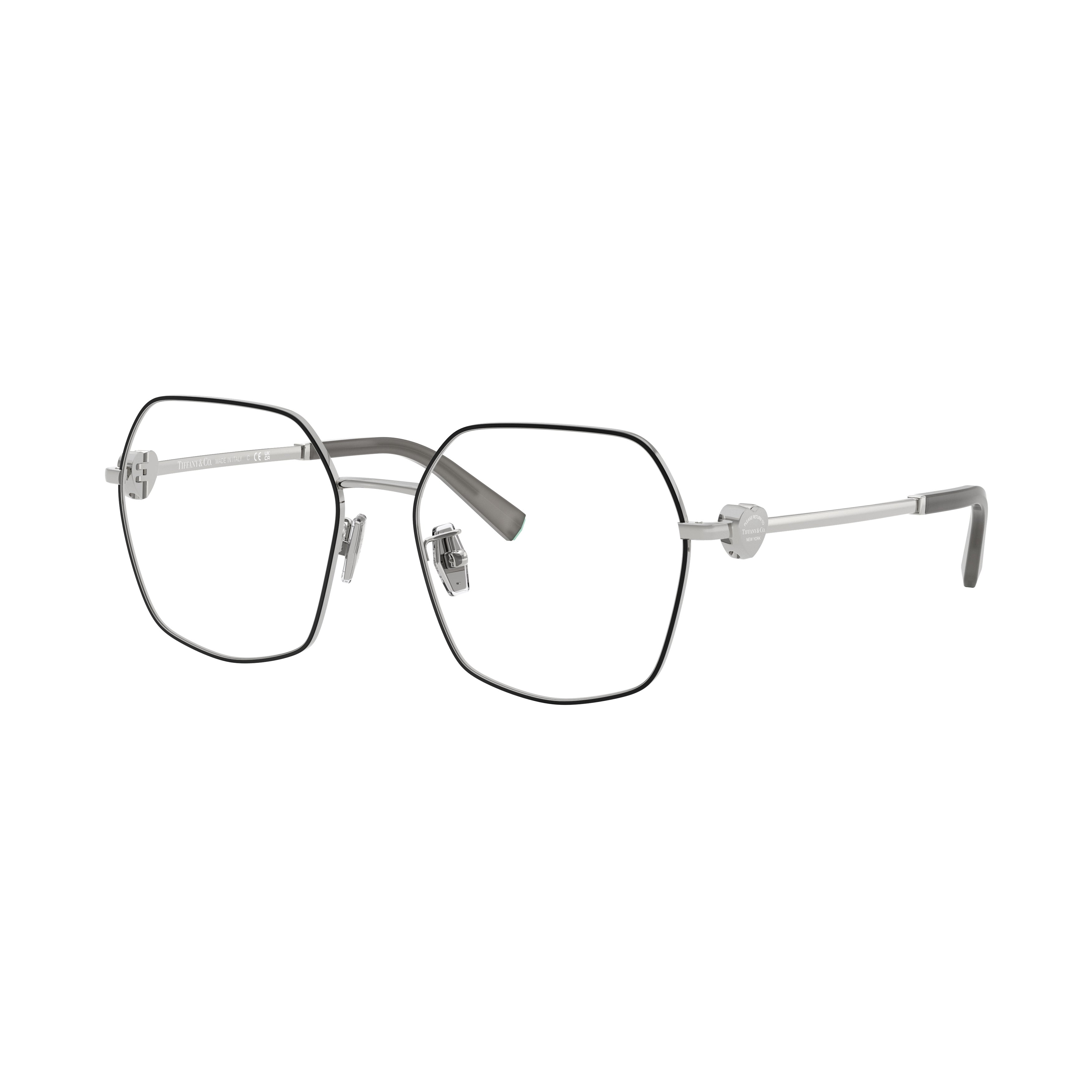 0tf1165bd Hexagonal Frame Eyeglasses in Polished Steel