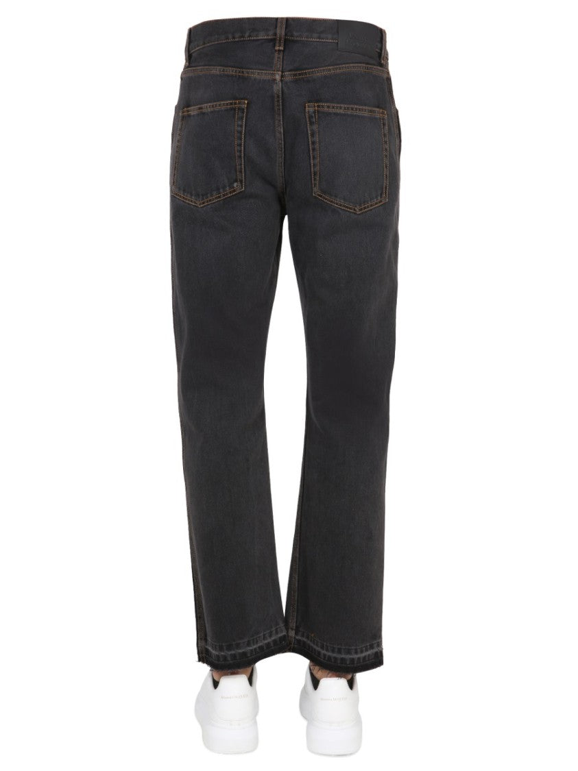 Raw Cut Hem Black Jeans