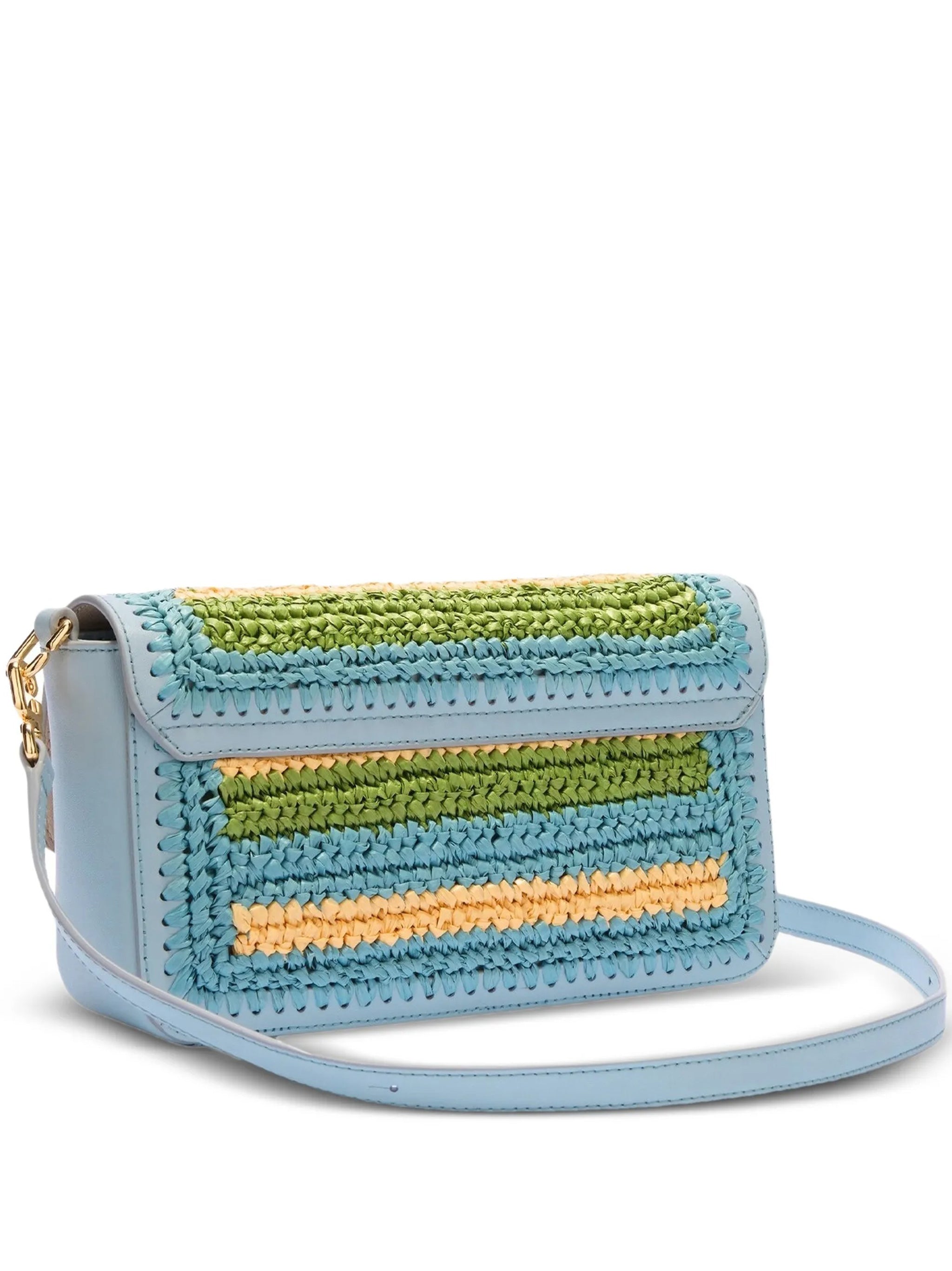 Iride S Woven Polypropylene Striped Shoulder Bag
