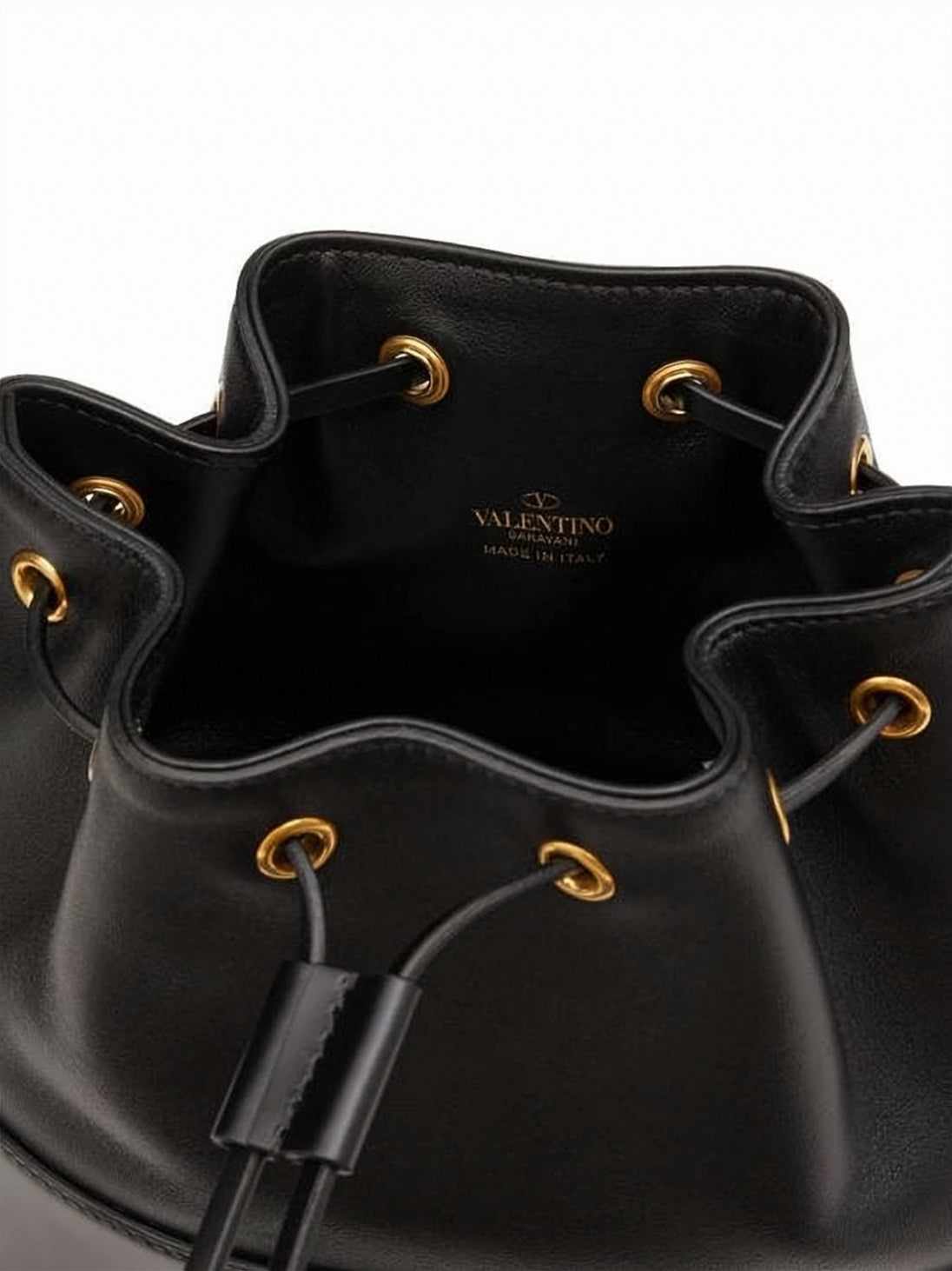 Black Leather Crossbody Bag with Gold Hardware