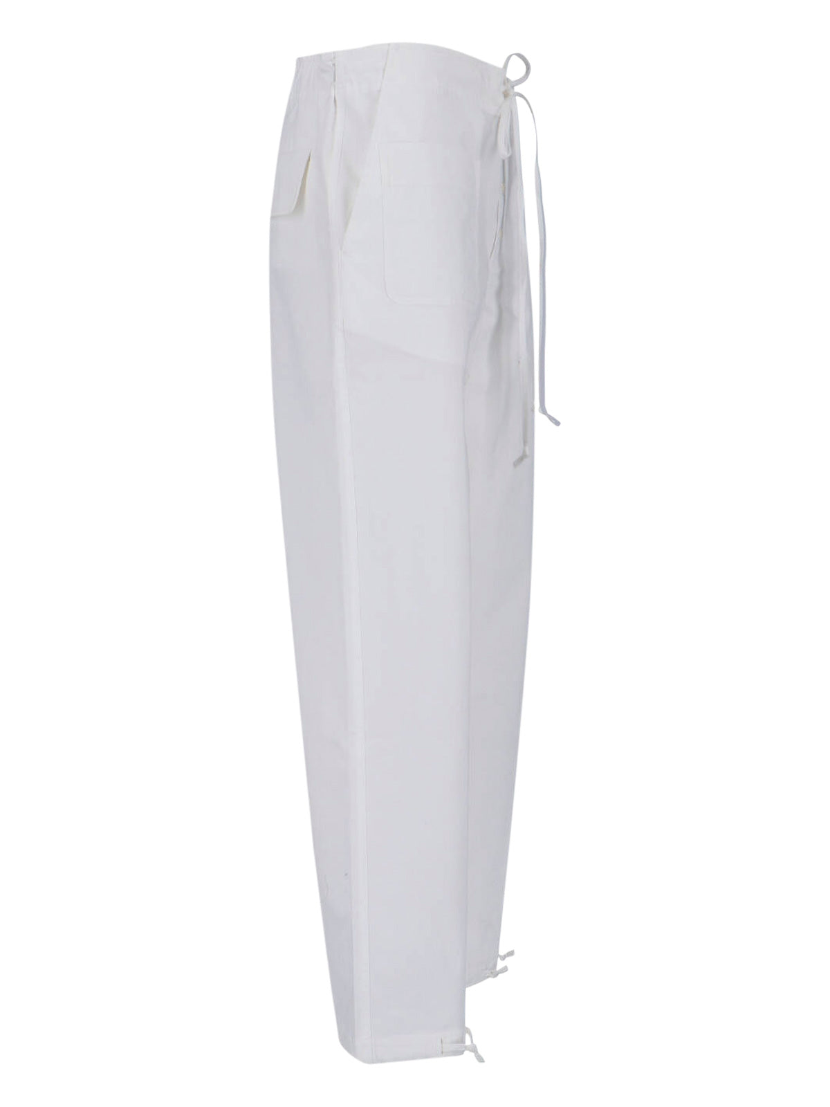 Tailored White Trousers with Straight-Leg Cut