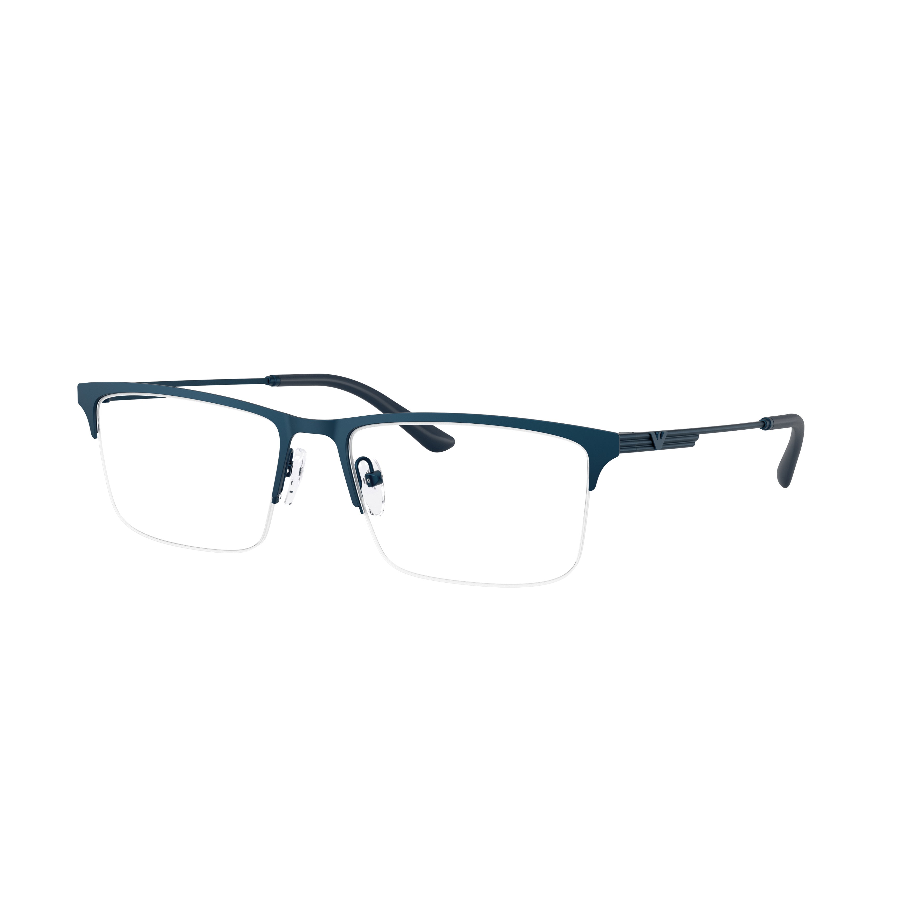 0ea1177 Square Semi-Rimless Eyeglasses with Sleek Blue Accents