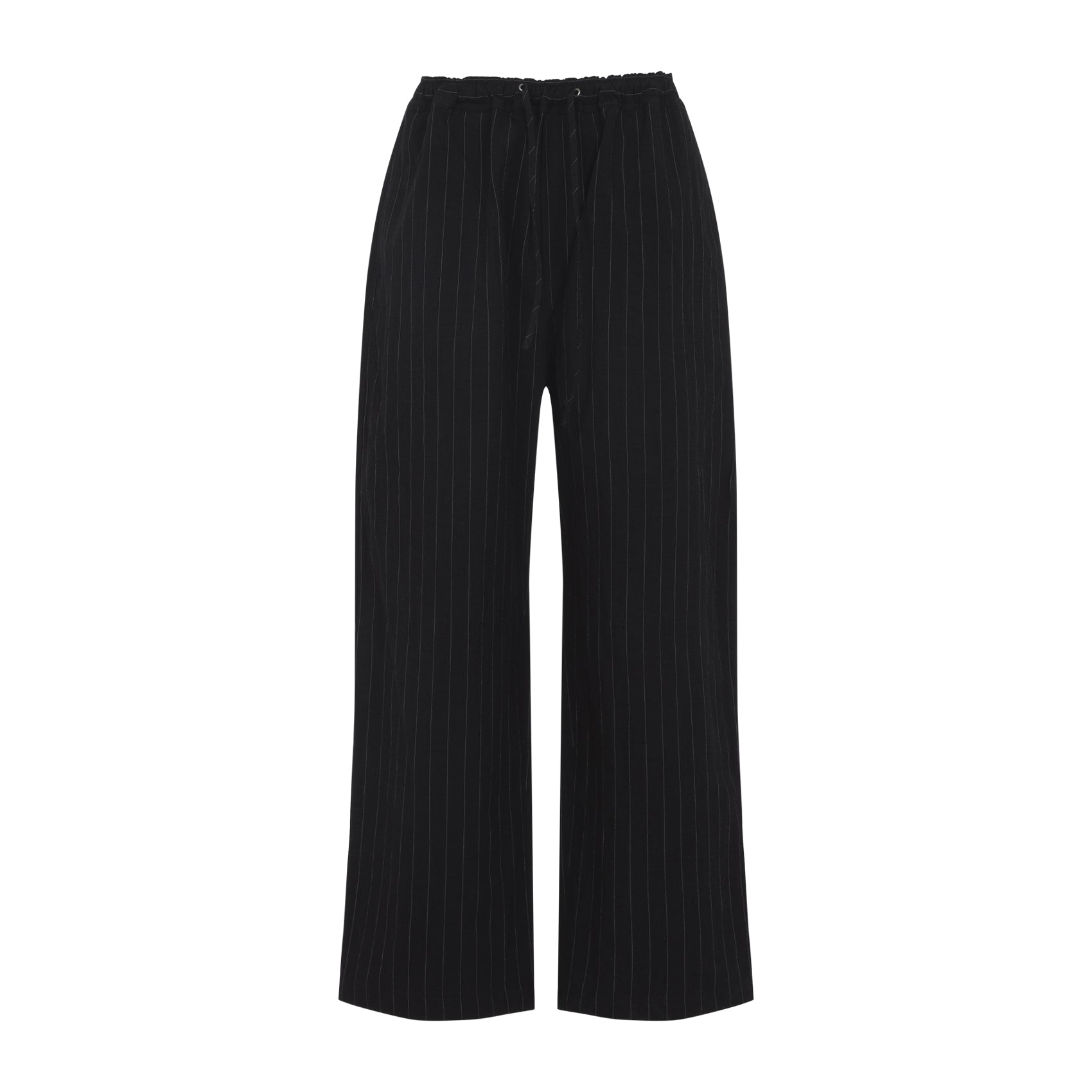 Relaxed Wide-Leg Trousers With Pinstripes