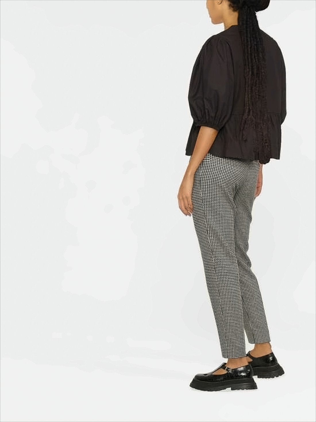 Black Blouse with Round Neckline