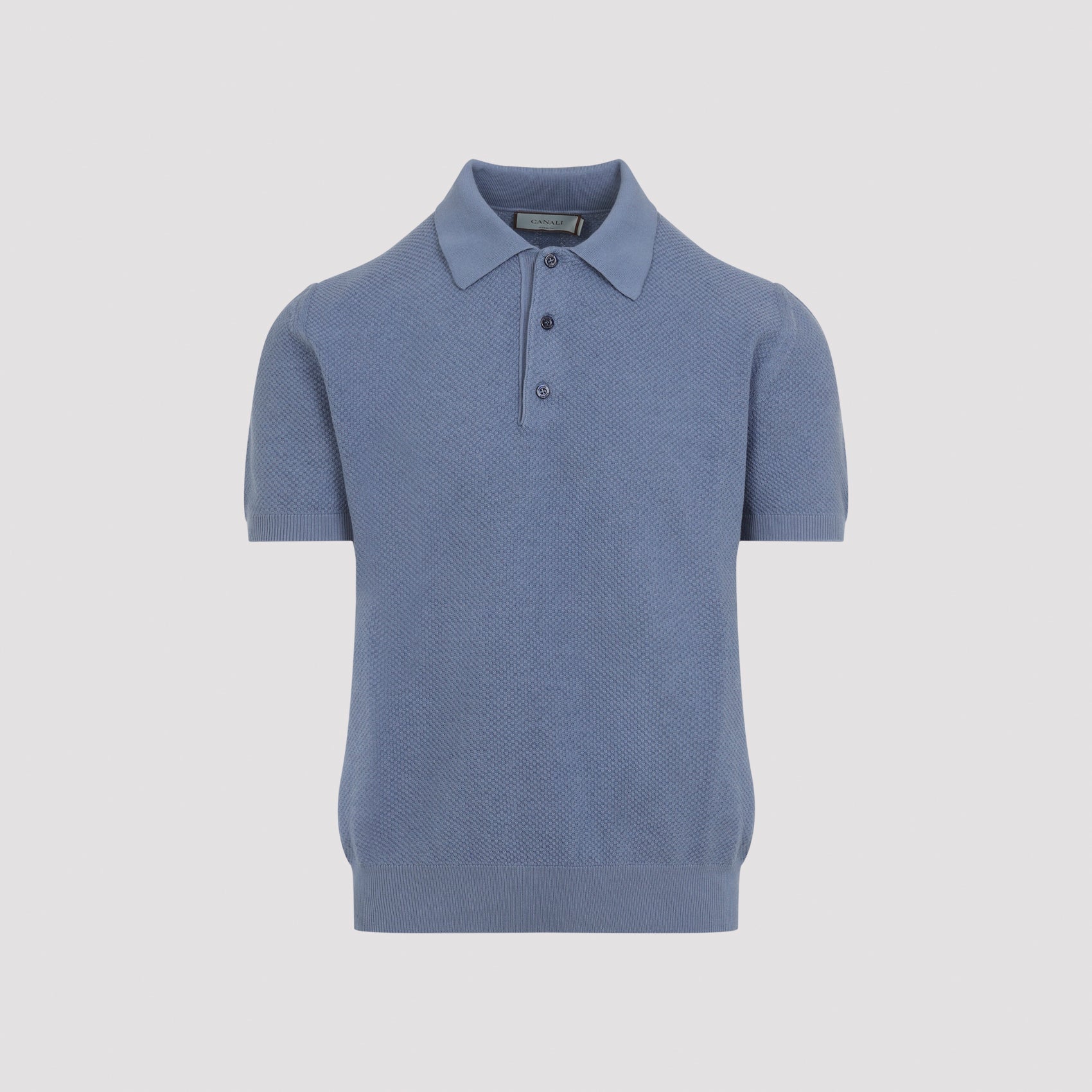 Textured Knit Polo Shirt with Classic Collar