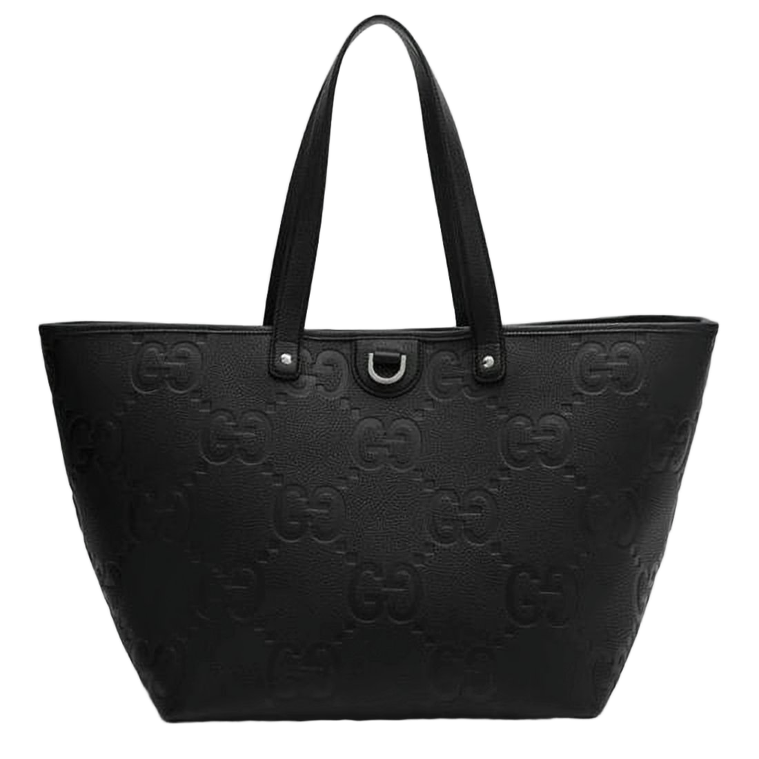 Textured Leather Shoulder Bag with Interlocking Motifs