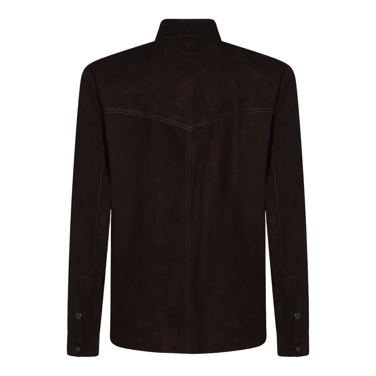 Dark Brown Suede Jacket With Structured Collar