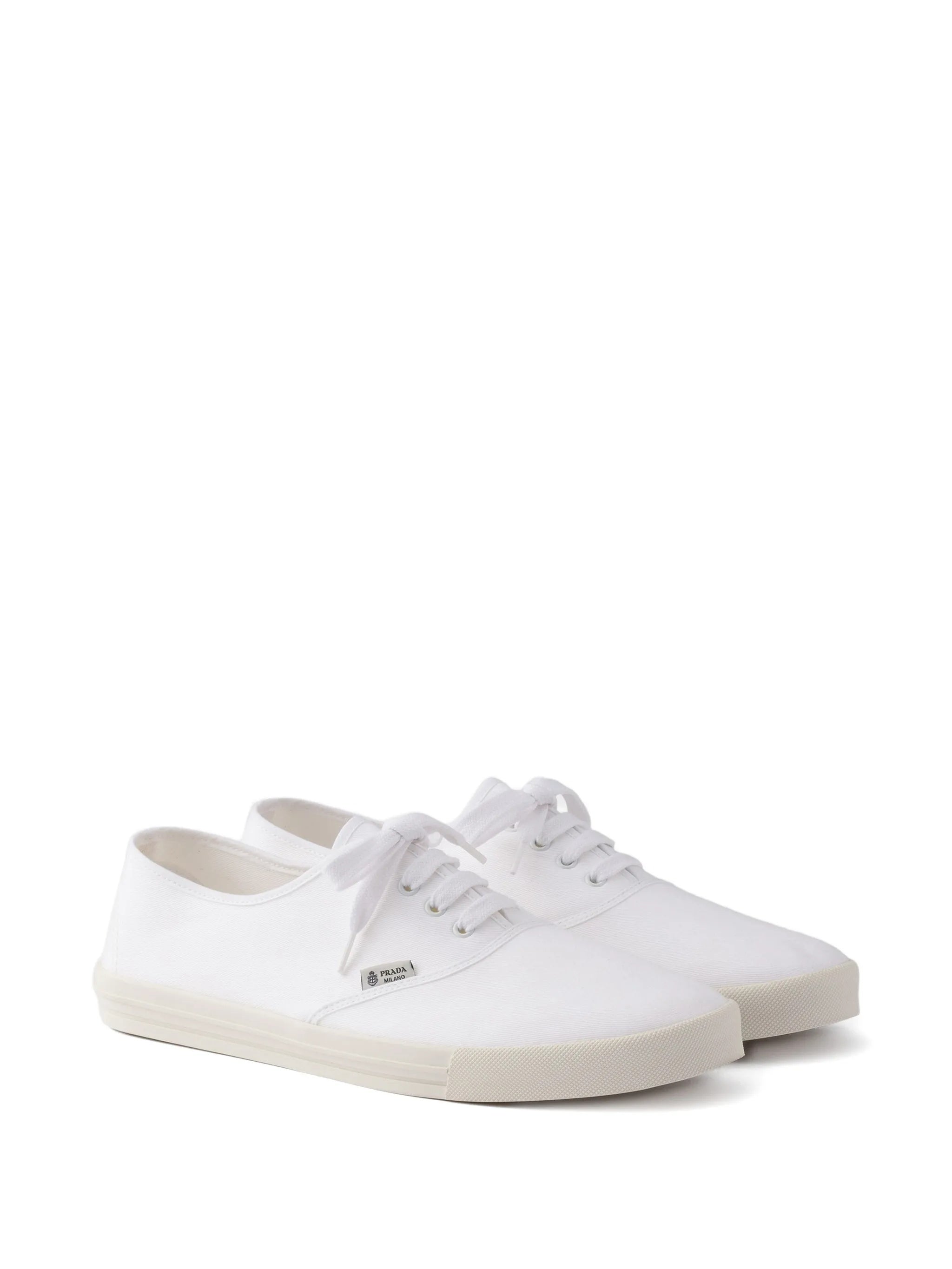White Drill Minimalist Canvas Low-Top Sneakers