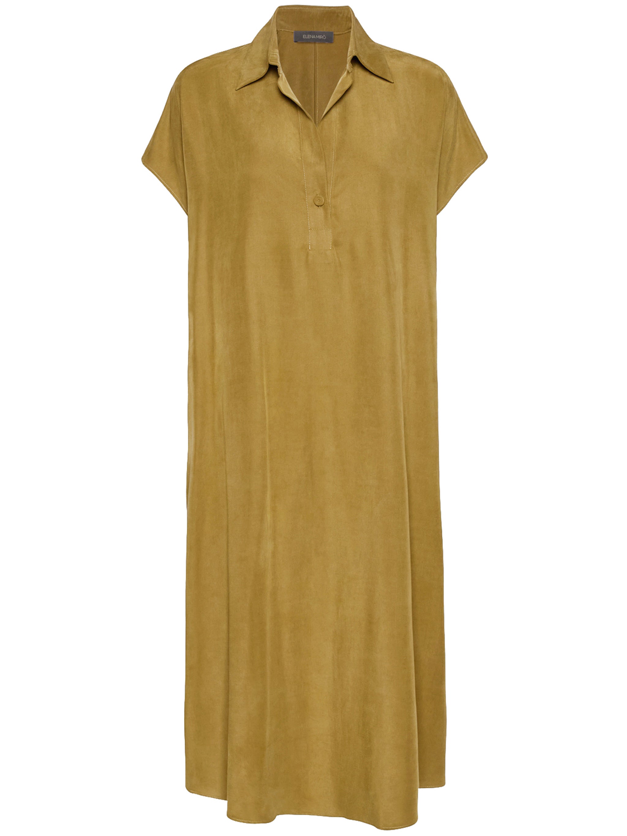 Flowing Midi Classic Collar Relaxed Dress