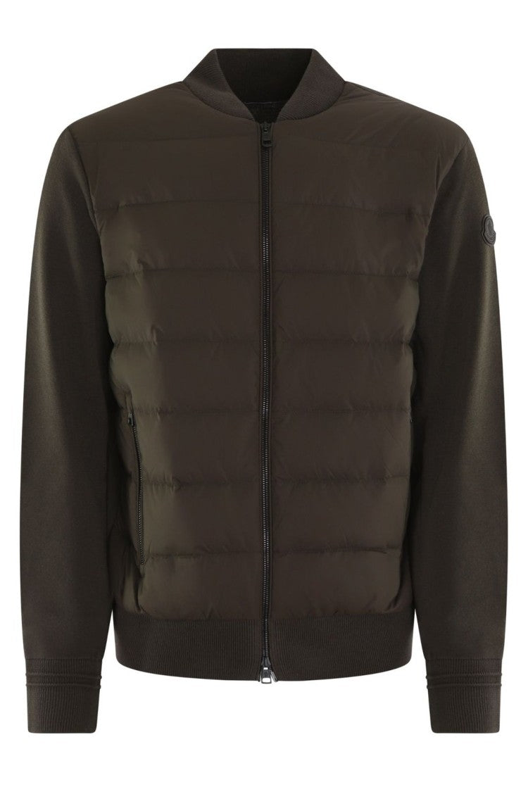 Quilted Padded Jacket with Smooth Knit Sleeves