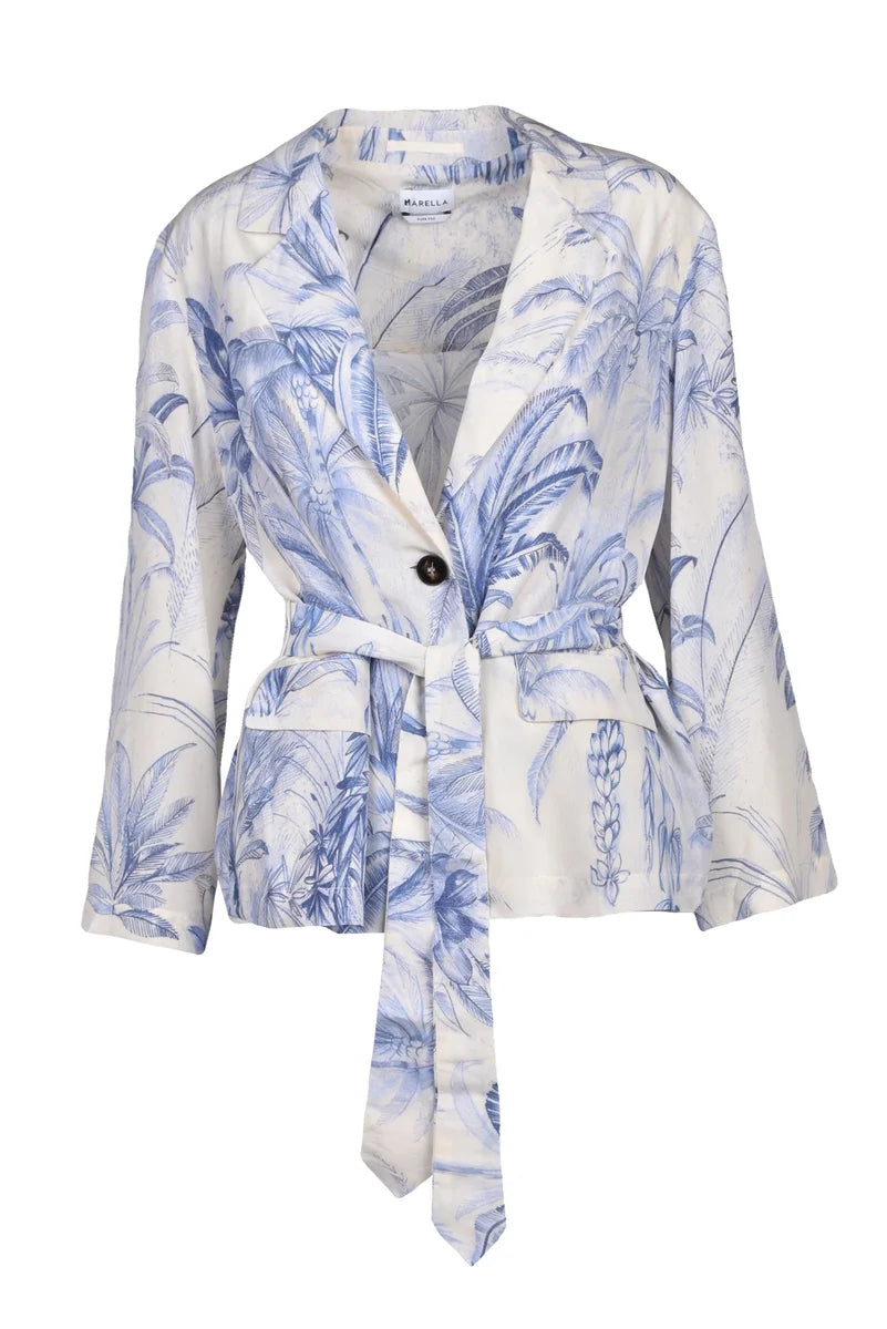 Livia Blazer - Cream/Blue
