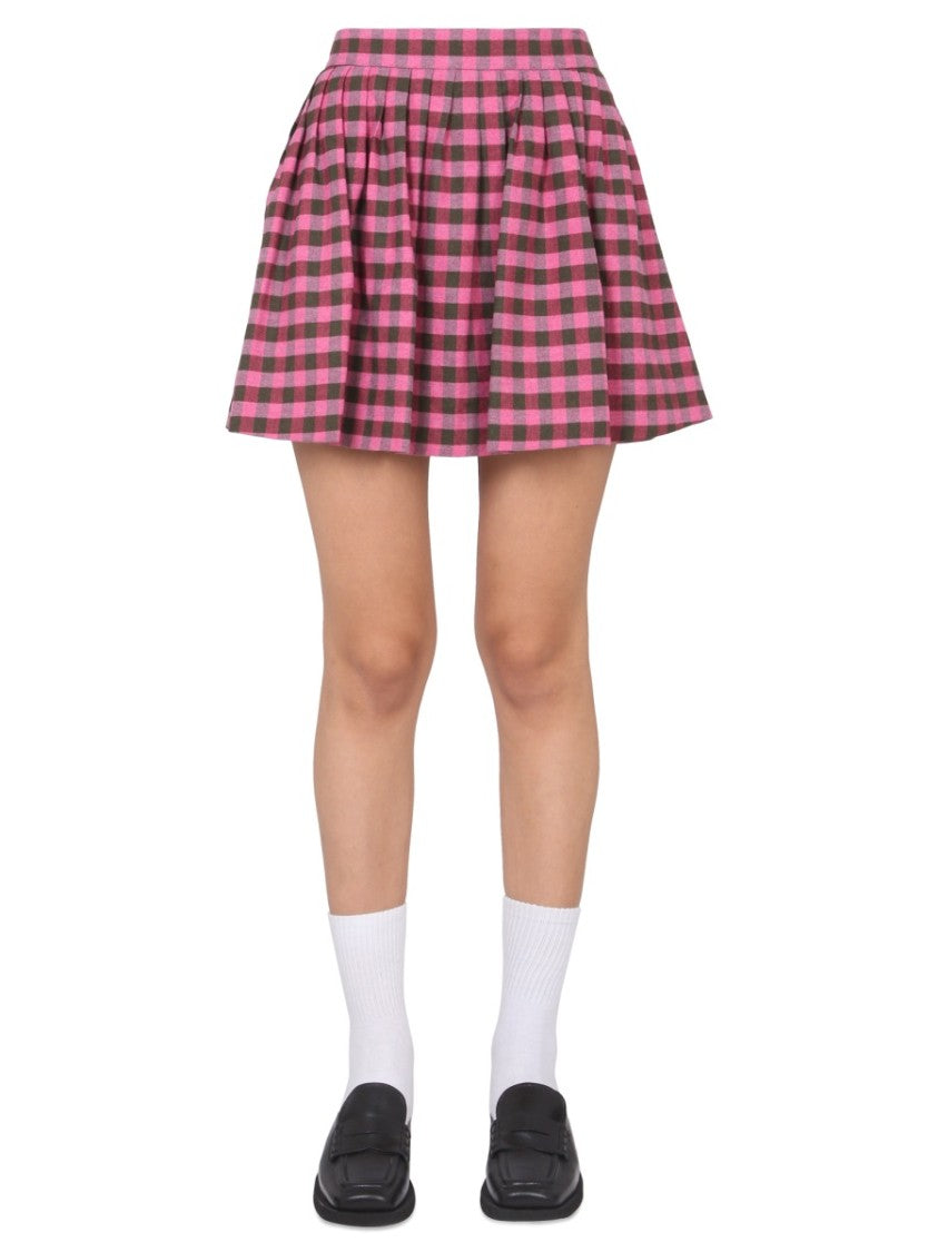 High-Waisted Checkered Mini Skirt