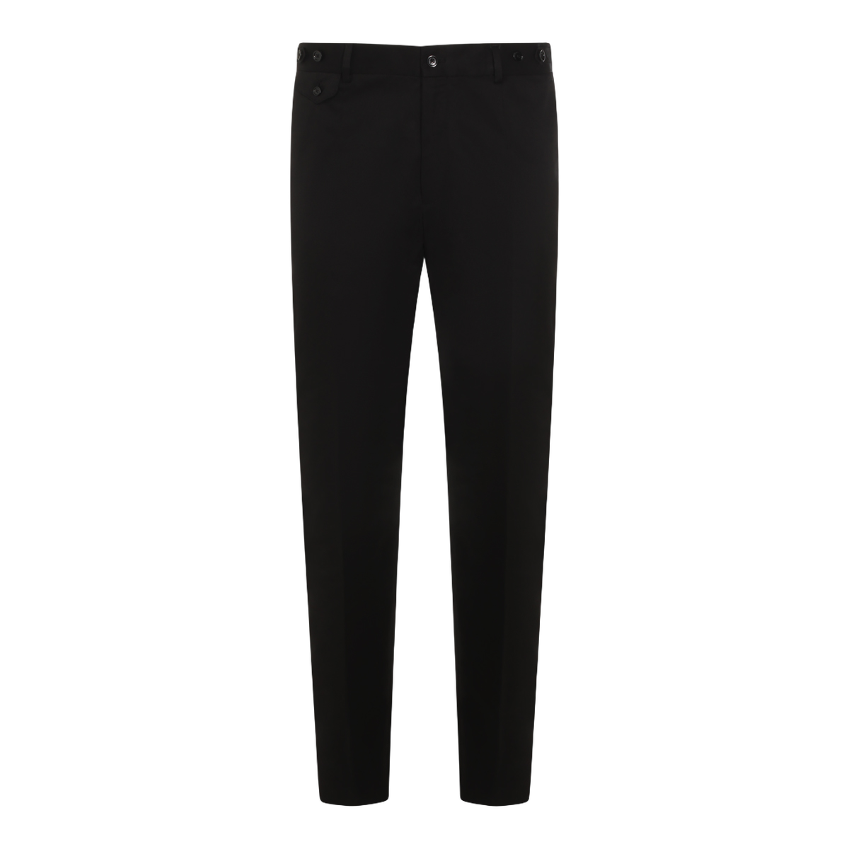 Slim-Fit Black Trousers with Classic Waistband