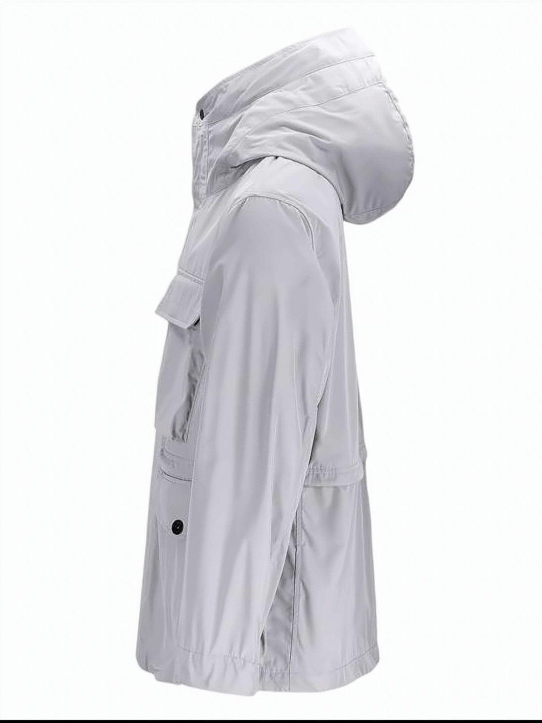 High-Collar Casual Jacket with Concealed Zip Closure