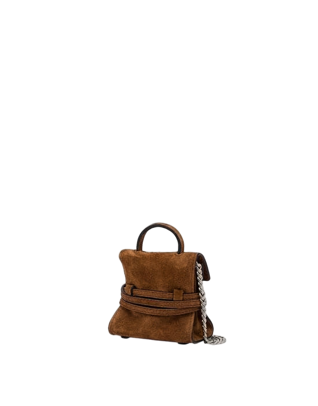 Compact Brown Calf Leather Tote Bag