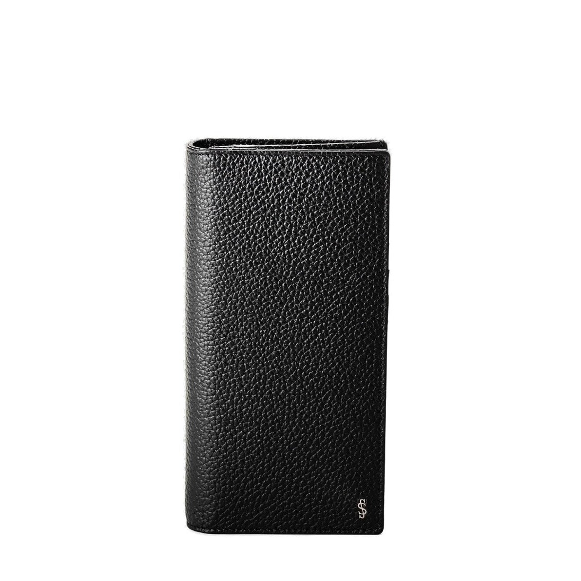 Cachemire Leather Black Wallet With Palladium Finish