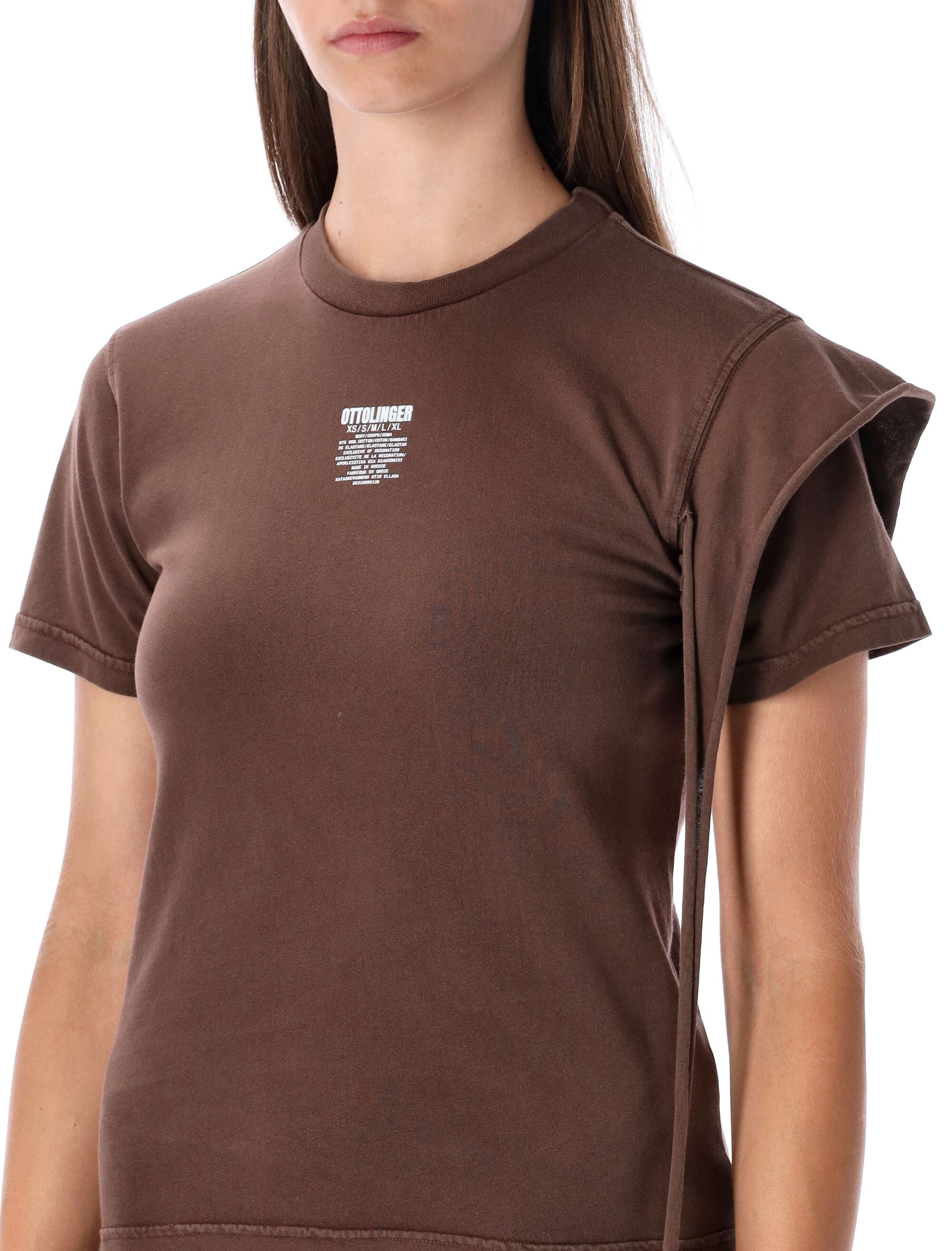 Fitted Organic Cotton Brown T-Shirt
