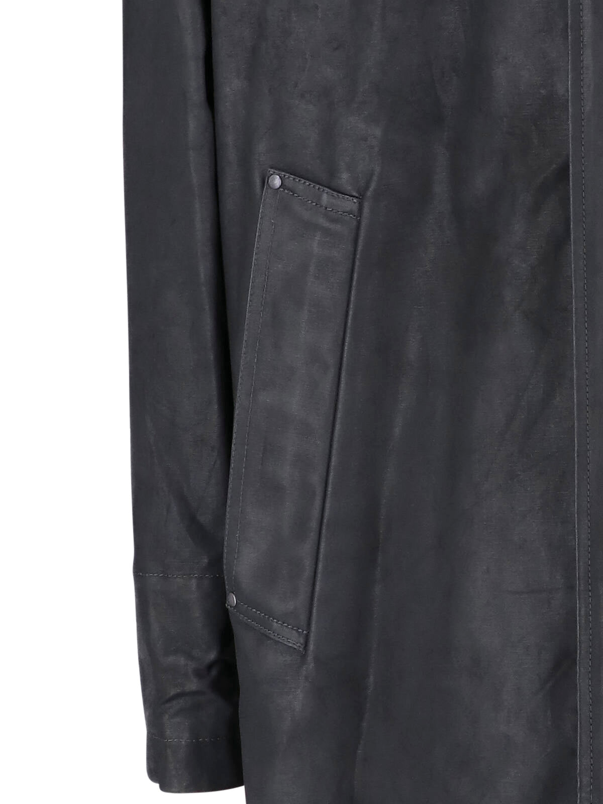 Black Hooded Straight-Cut Casual Jacket