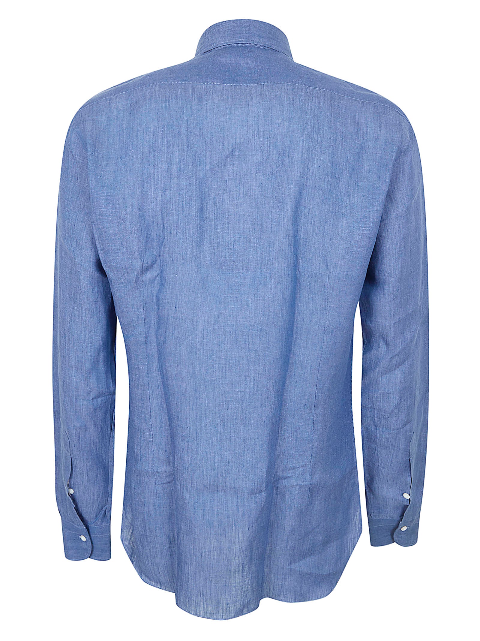 Long Sleeve Blue Linen Shirt