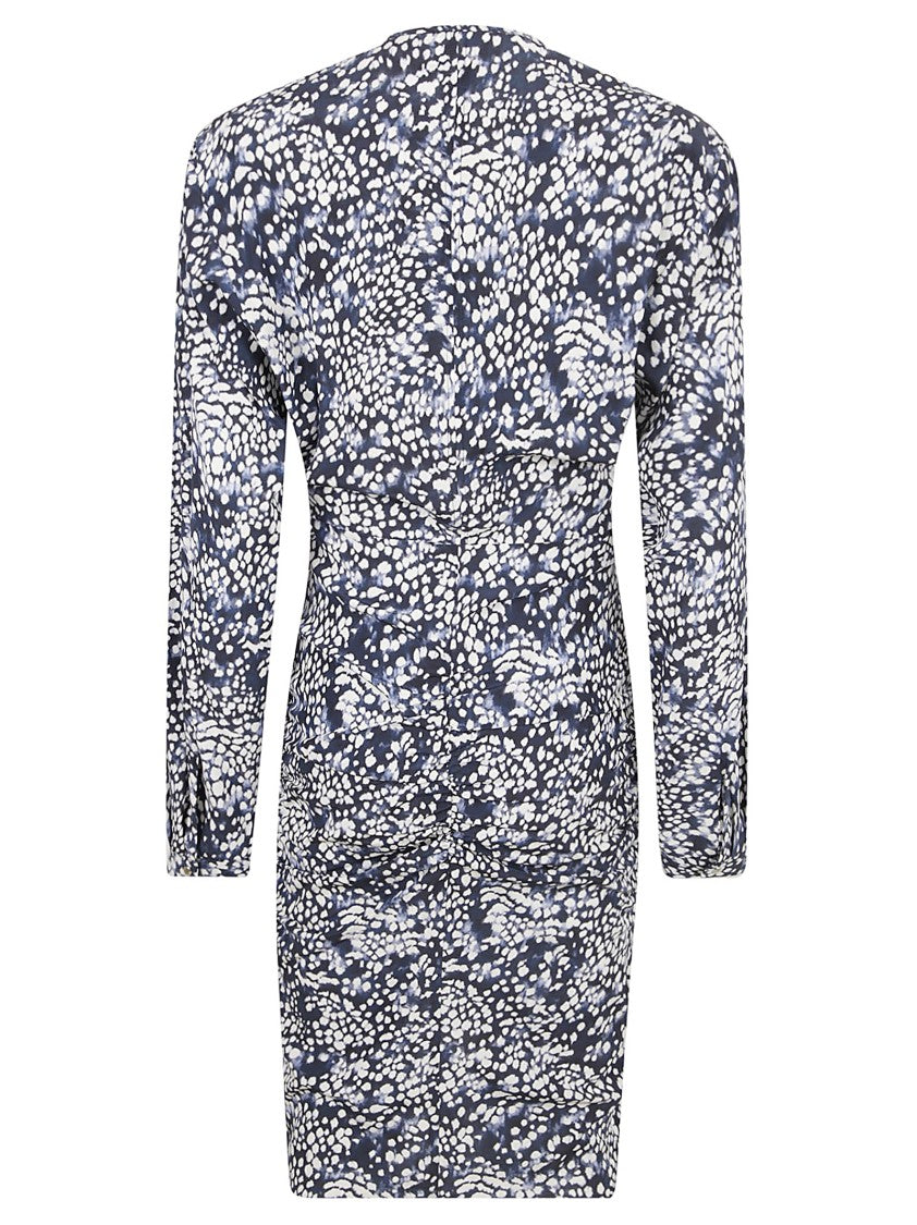 Fitted Floral Print Dress With Long Sleeves