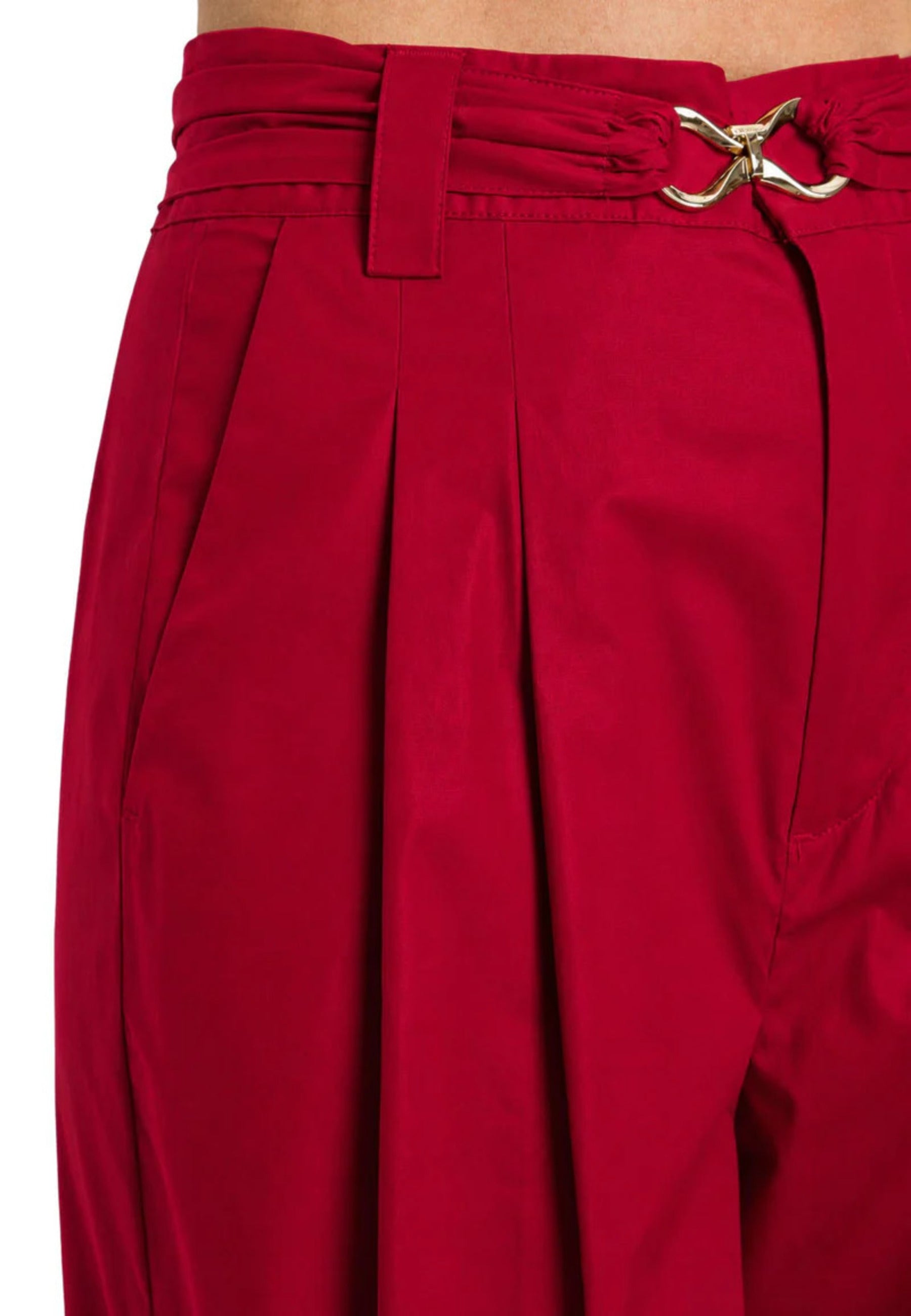 High-Waist Wide-Leg Pants with Pleated Front Detail
